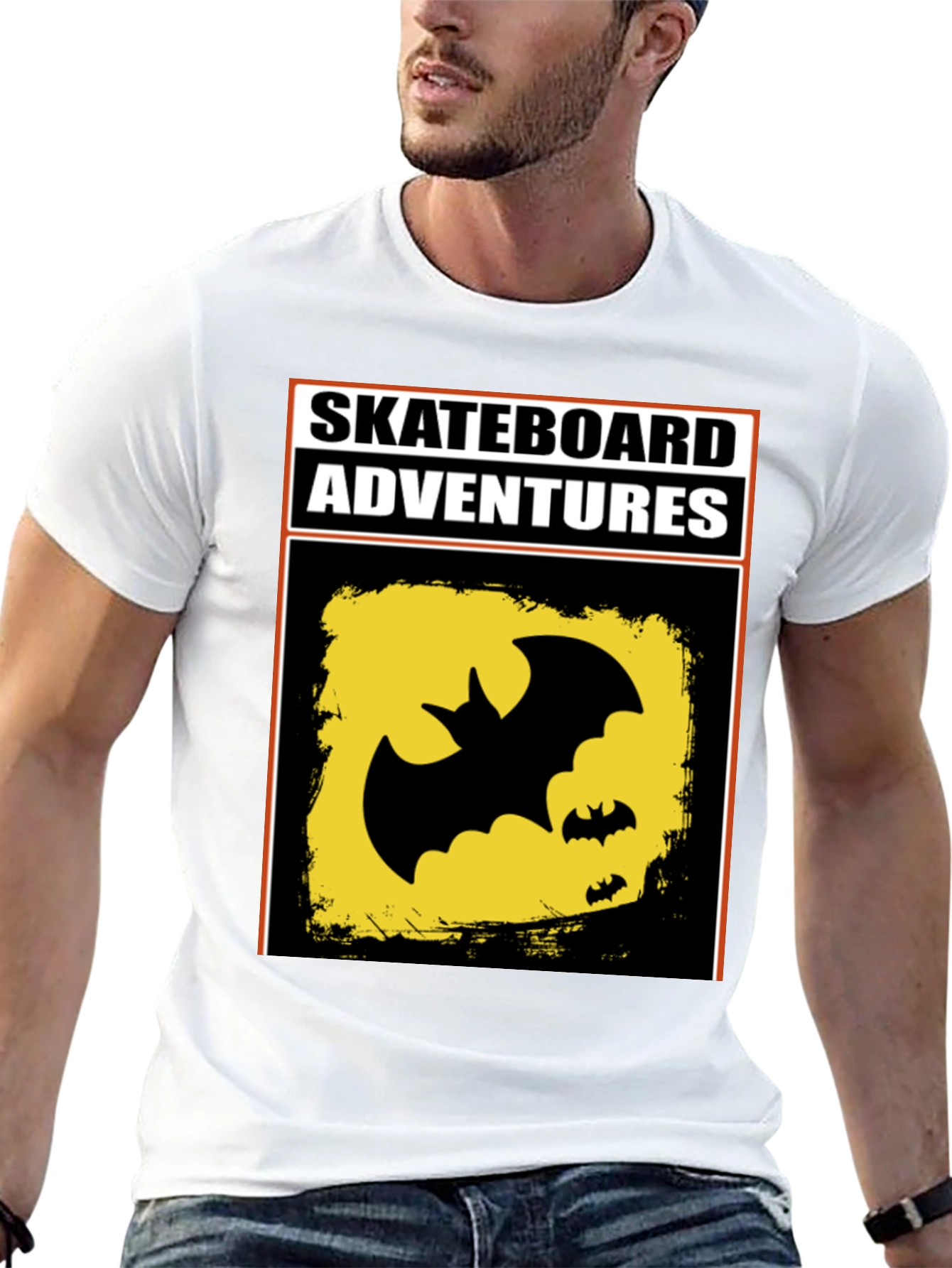 Black Skateboard Adventures Bat T-Shirt - Black view 13