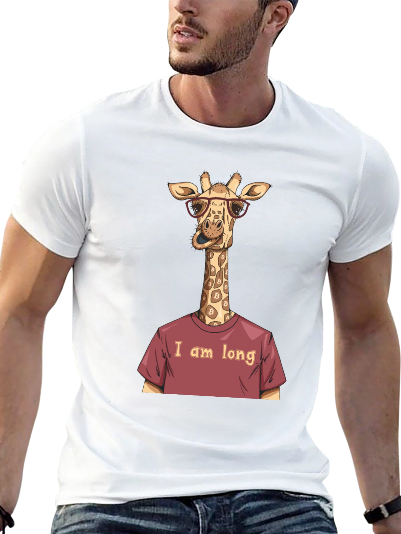 Black Funny Giraffe Bitcoin Investor T-Shirt view 13