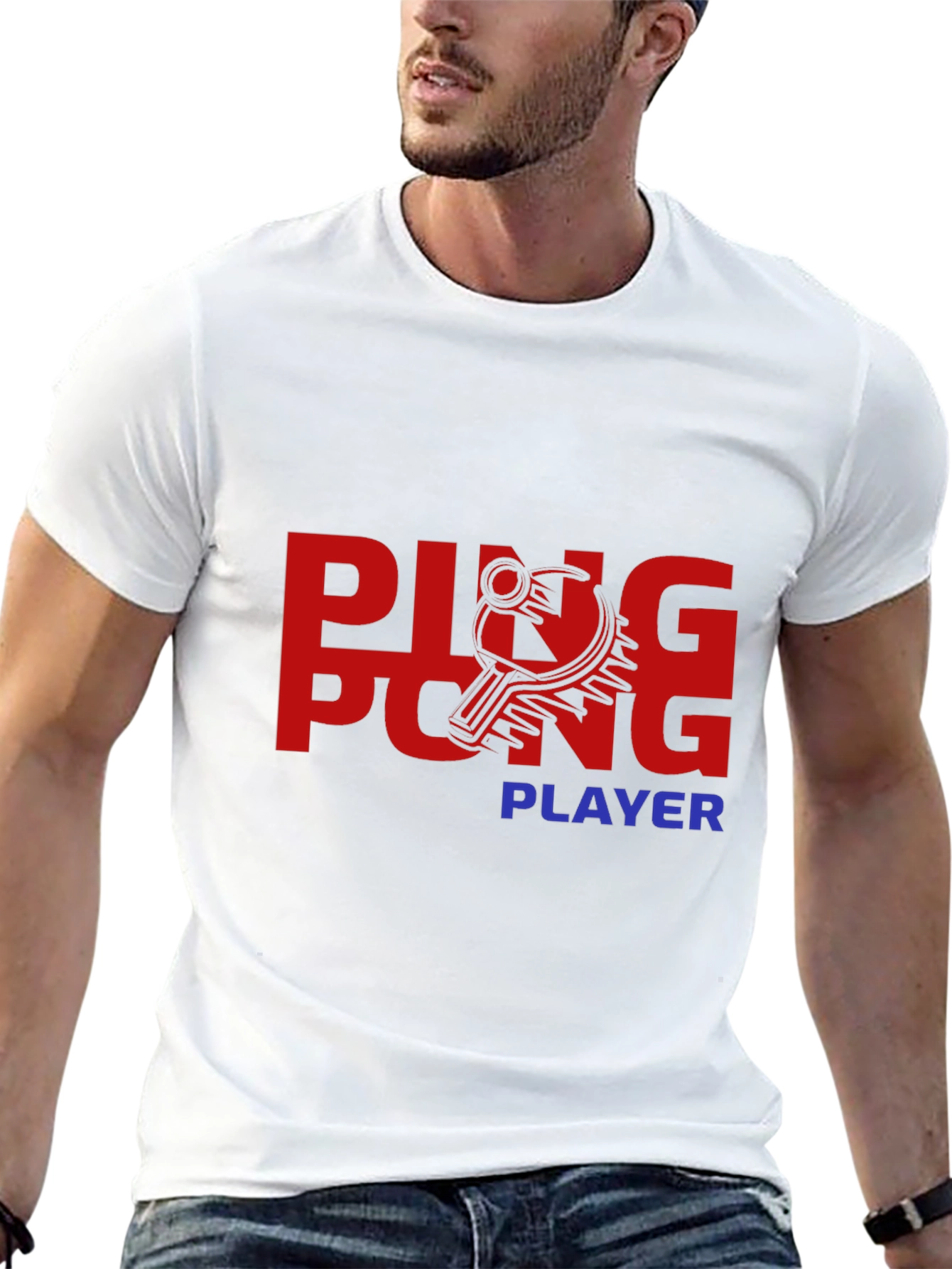 Black Ping Pong Player Graphic Tee - Stylish & Comfortable view 13