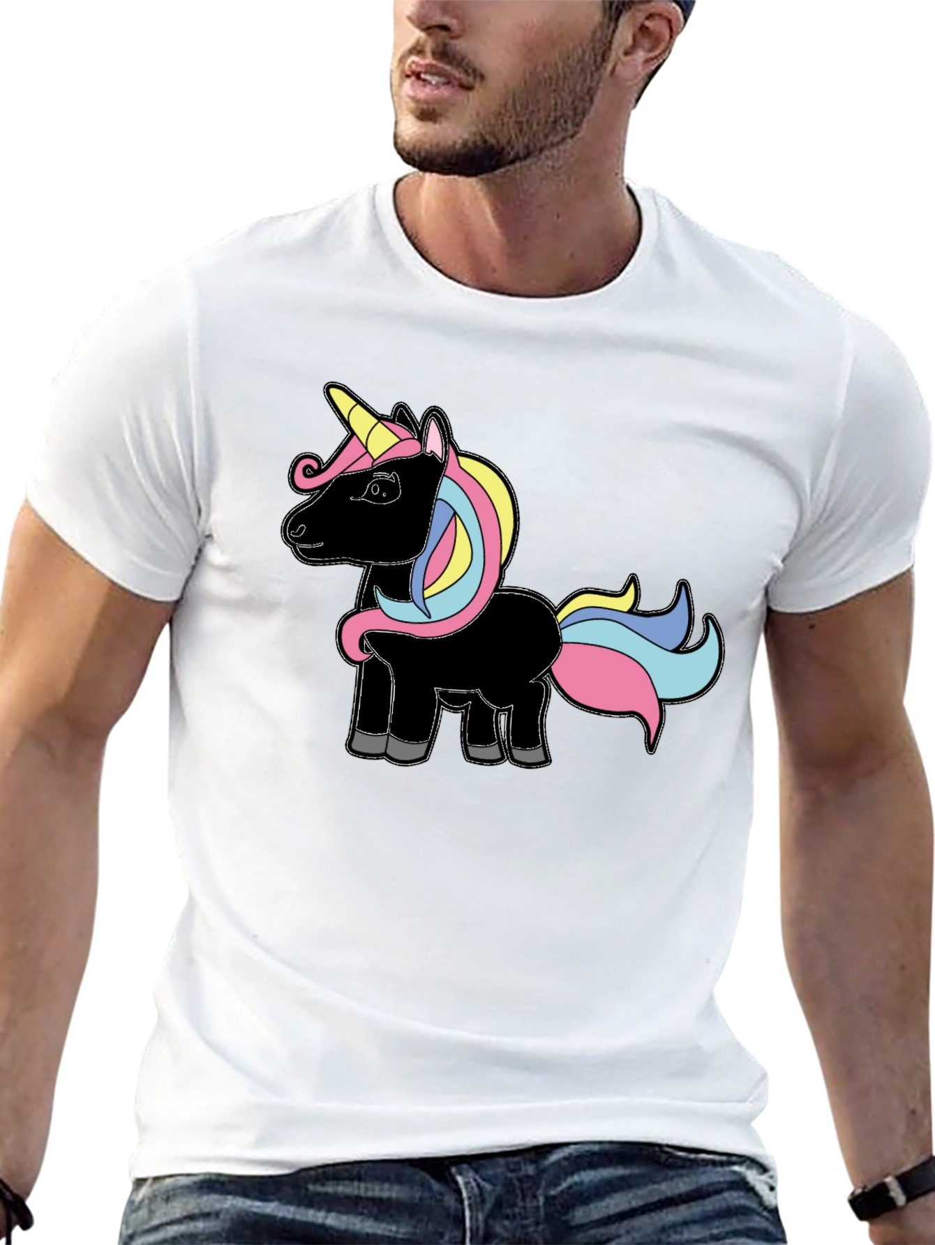 Unicorn Graphic Tee - Fun Black T-Shirt - 13