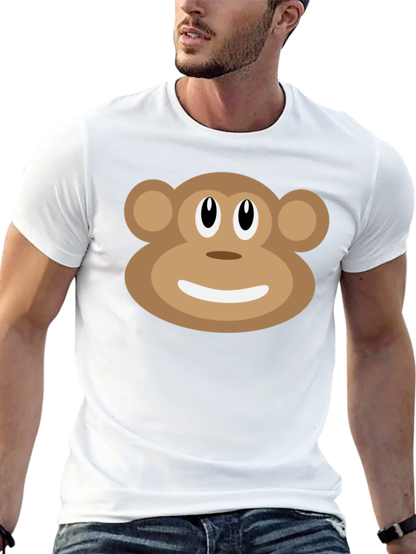 Black Monkey Face Graphic T-Shirt - Fun & Casual view 13
