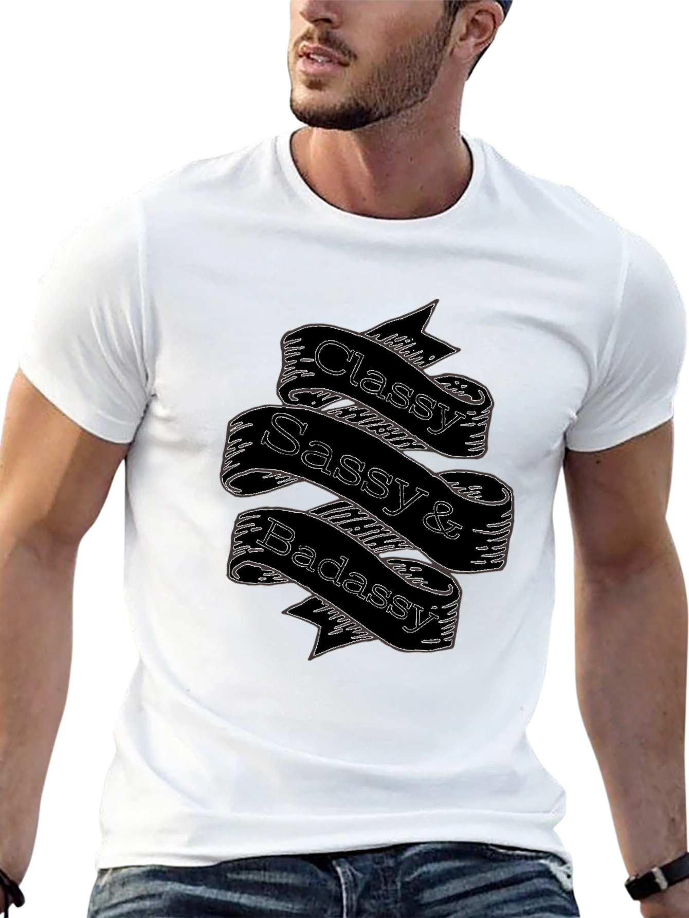 Black Classy Sassy Badassy Black T-Shirt view 13