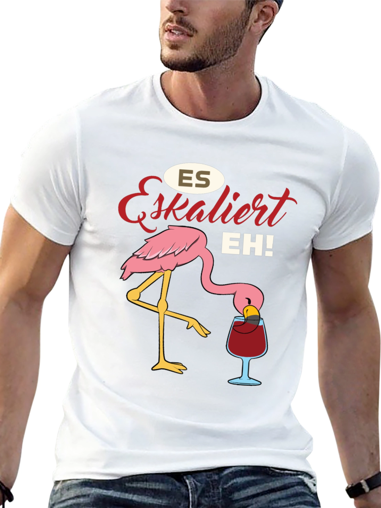 Black Es Eskaliert EH! Flamingo T-Shirt view 13