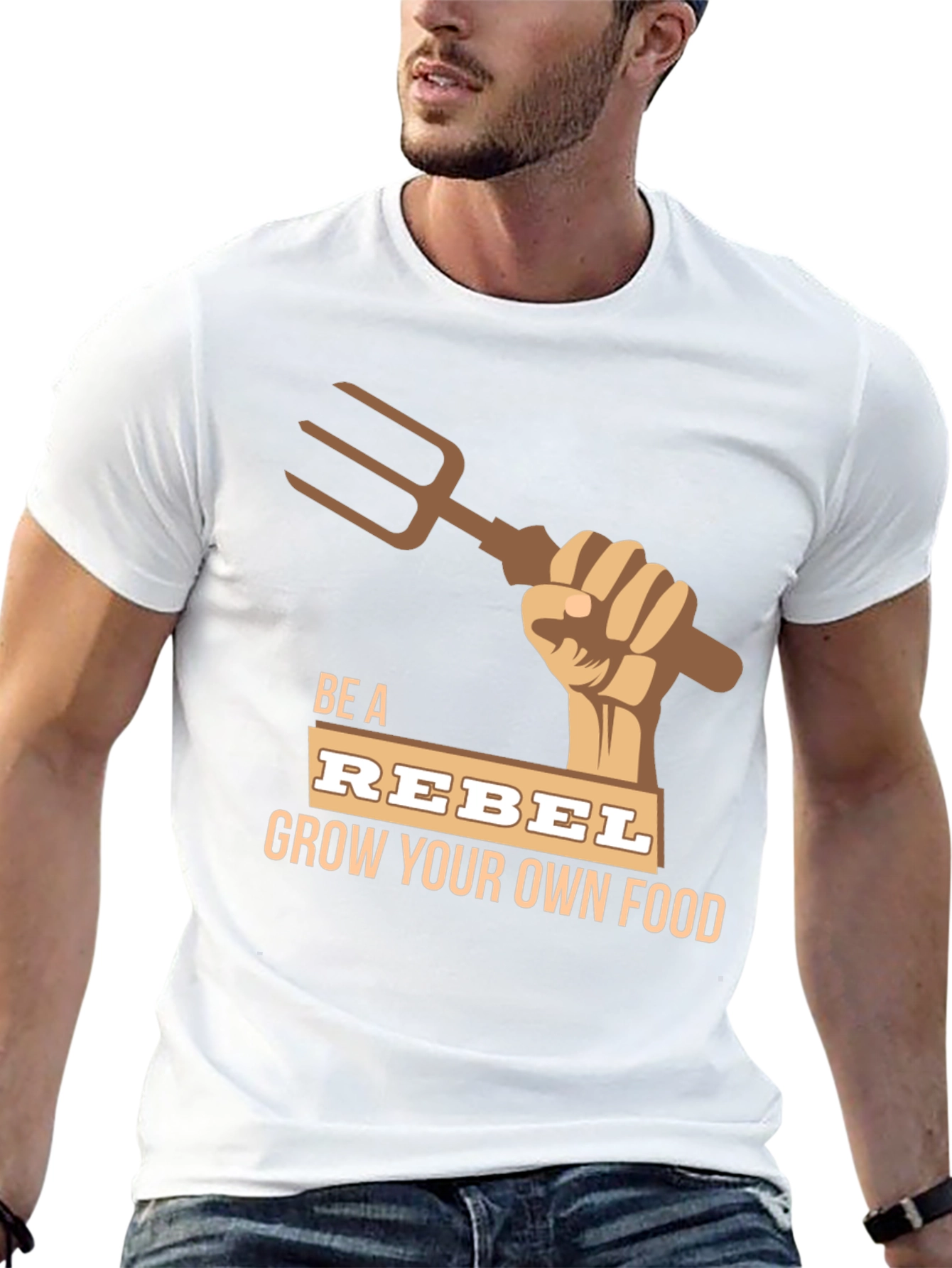 Black Be A Rebel Grow Your Own Food T-Shirt view 13