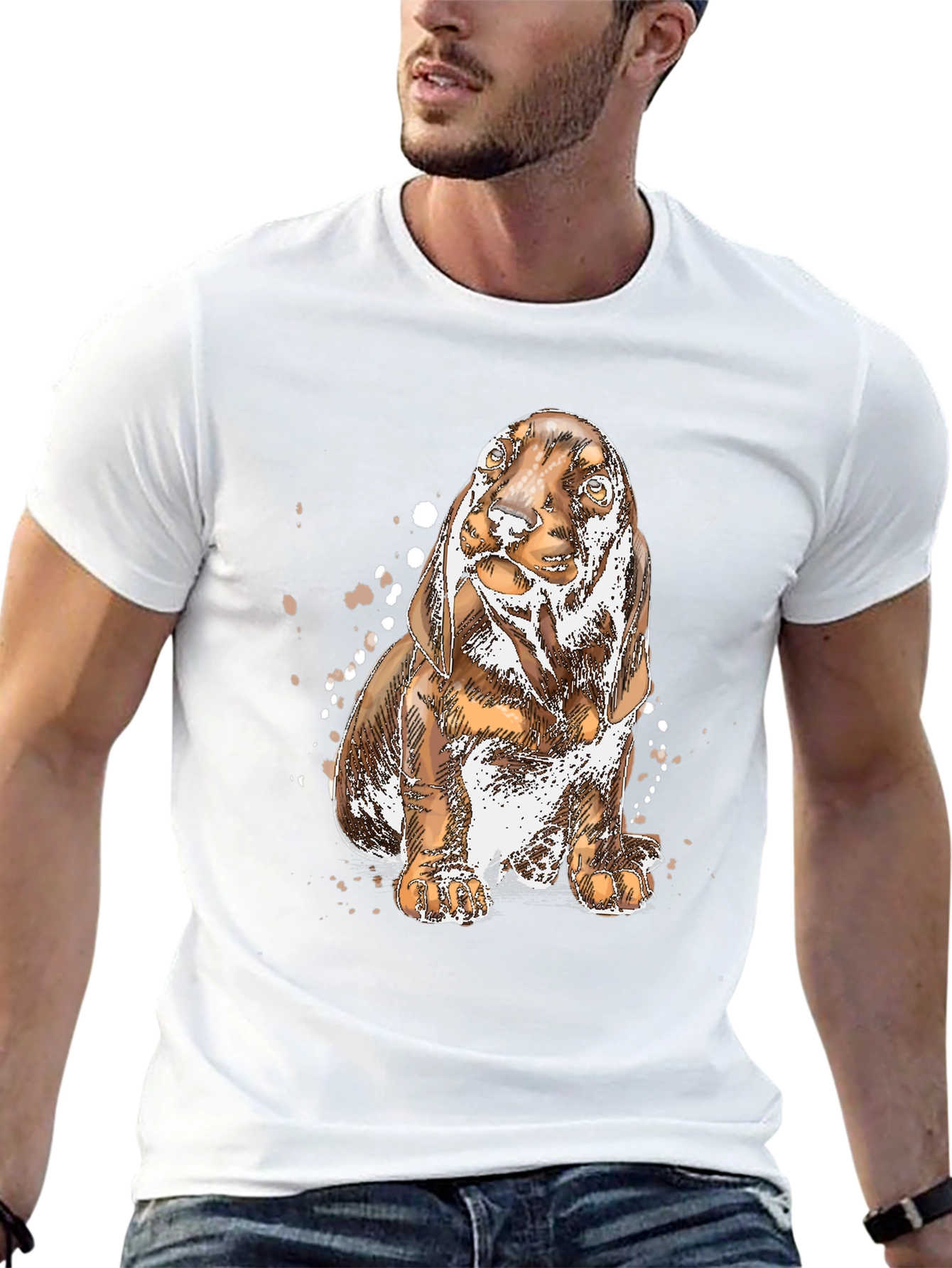 Black Dog Sketch Graphic Tee - Black view 13