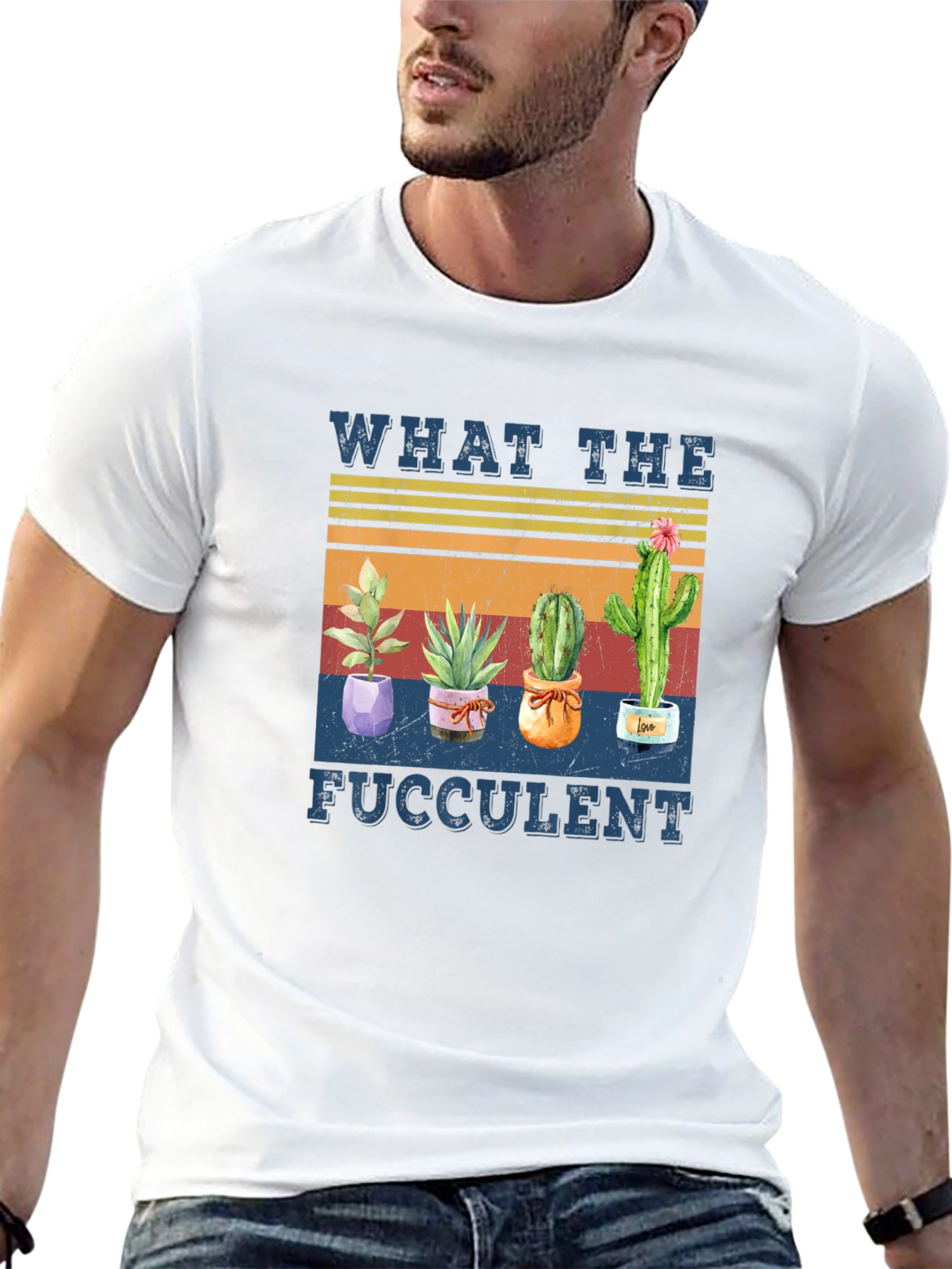 Black What The Fucculent Cactus Graphic Tee view 13