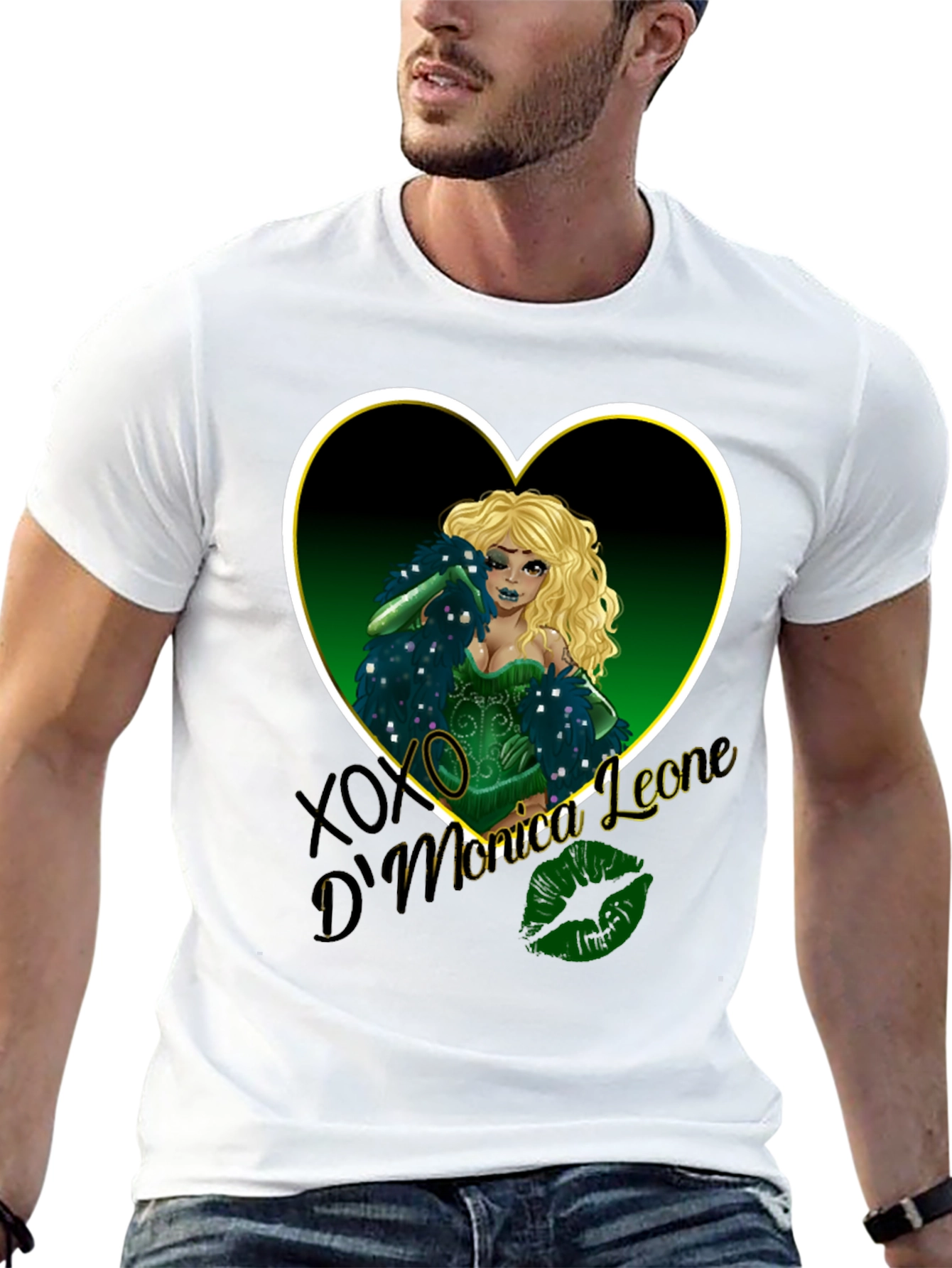 Black Monica Leone Graphic Tee - Heart Design view 13