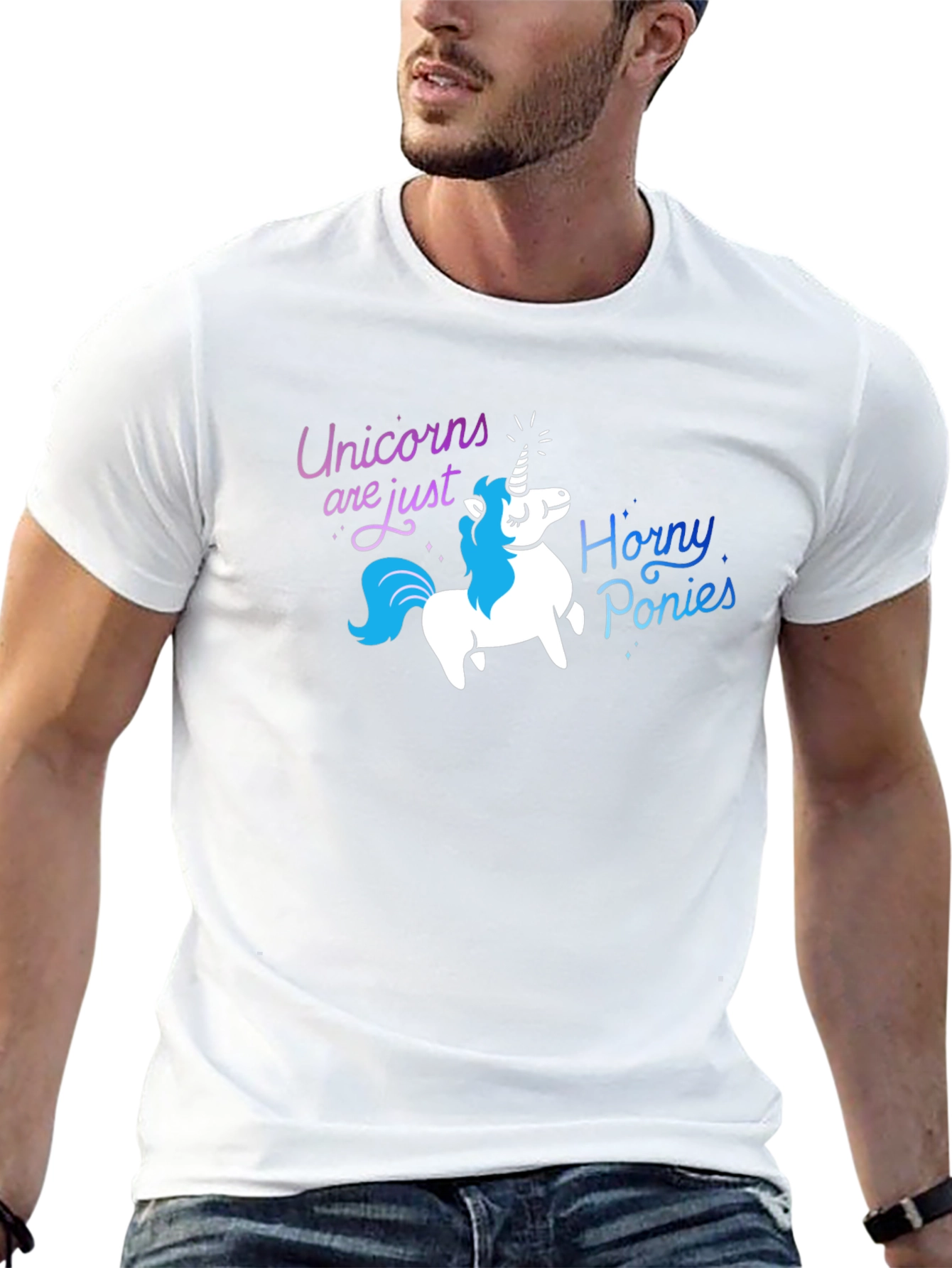 Black Unicorns Are Just Horny Ponies Graphic T-Shirt view 13