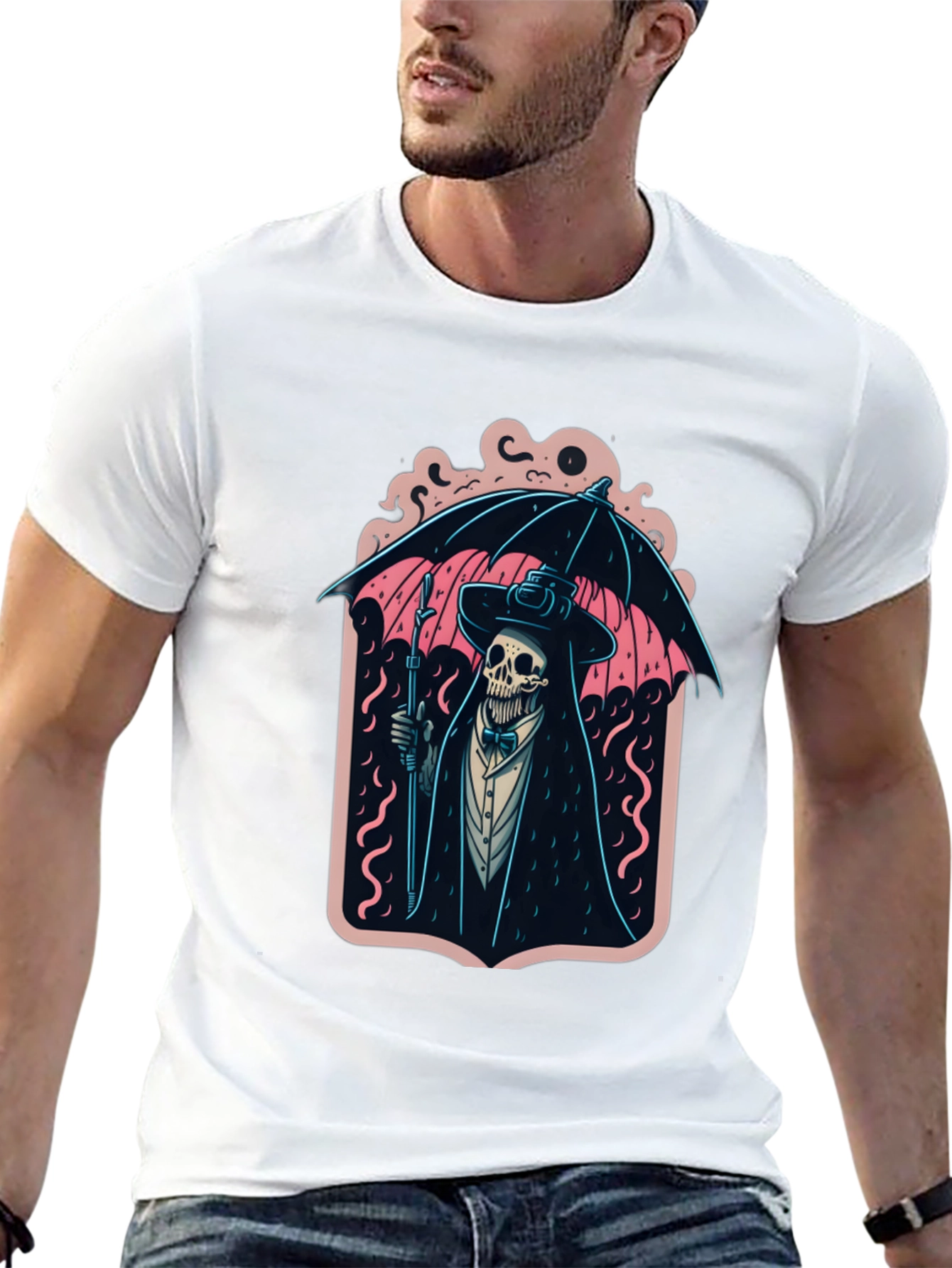 Black Grim Reaper Umbrella Graphic Tee view 13
