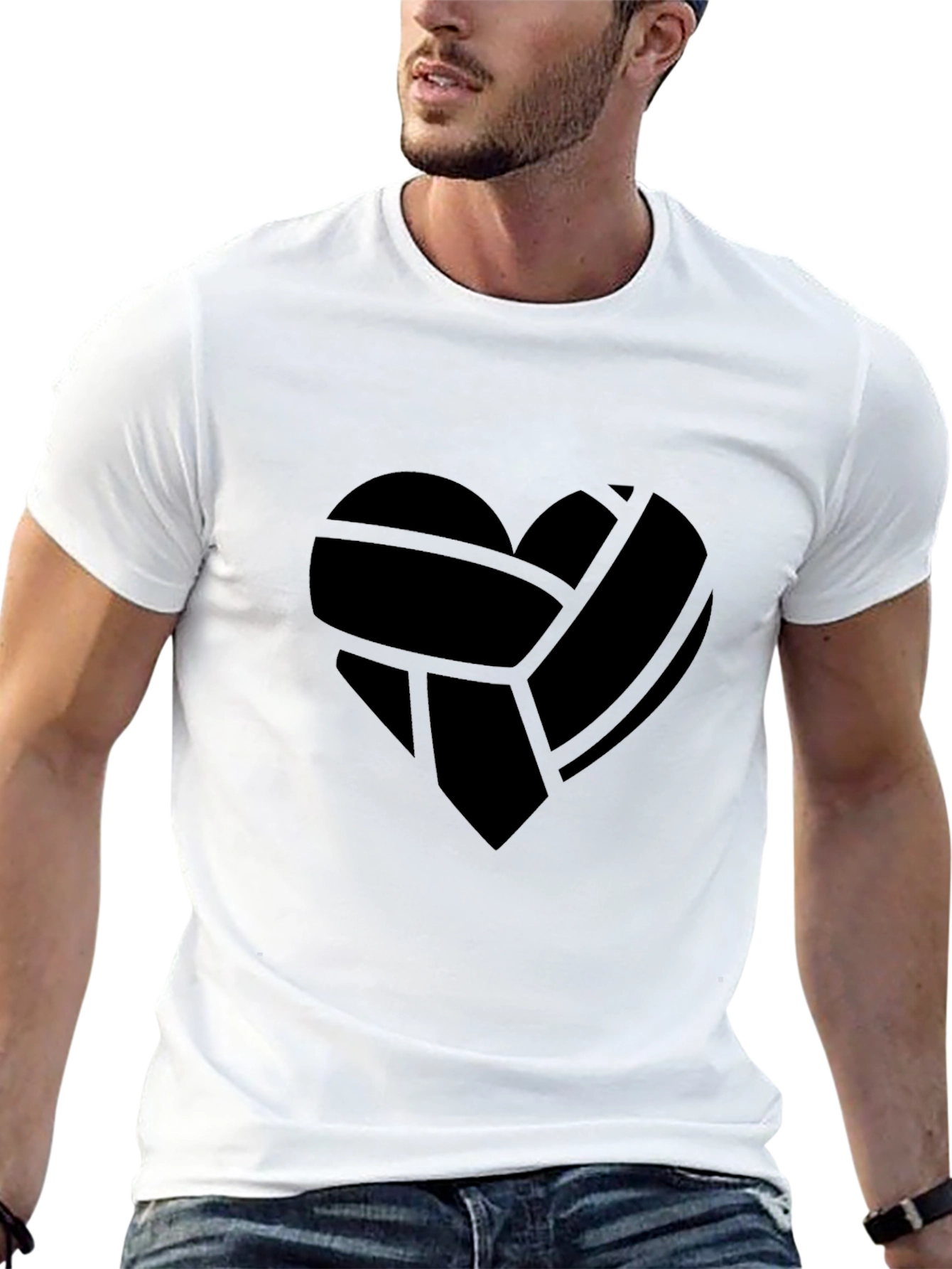 Black Heart Volleyball T-Shirt - Black Graphic Tee view 13