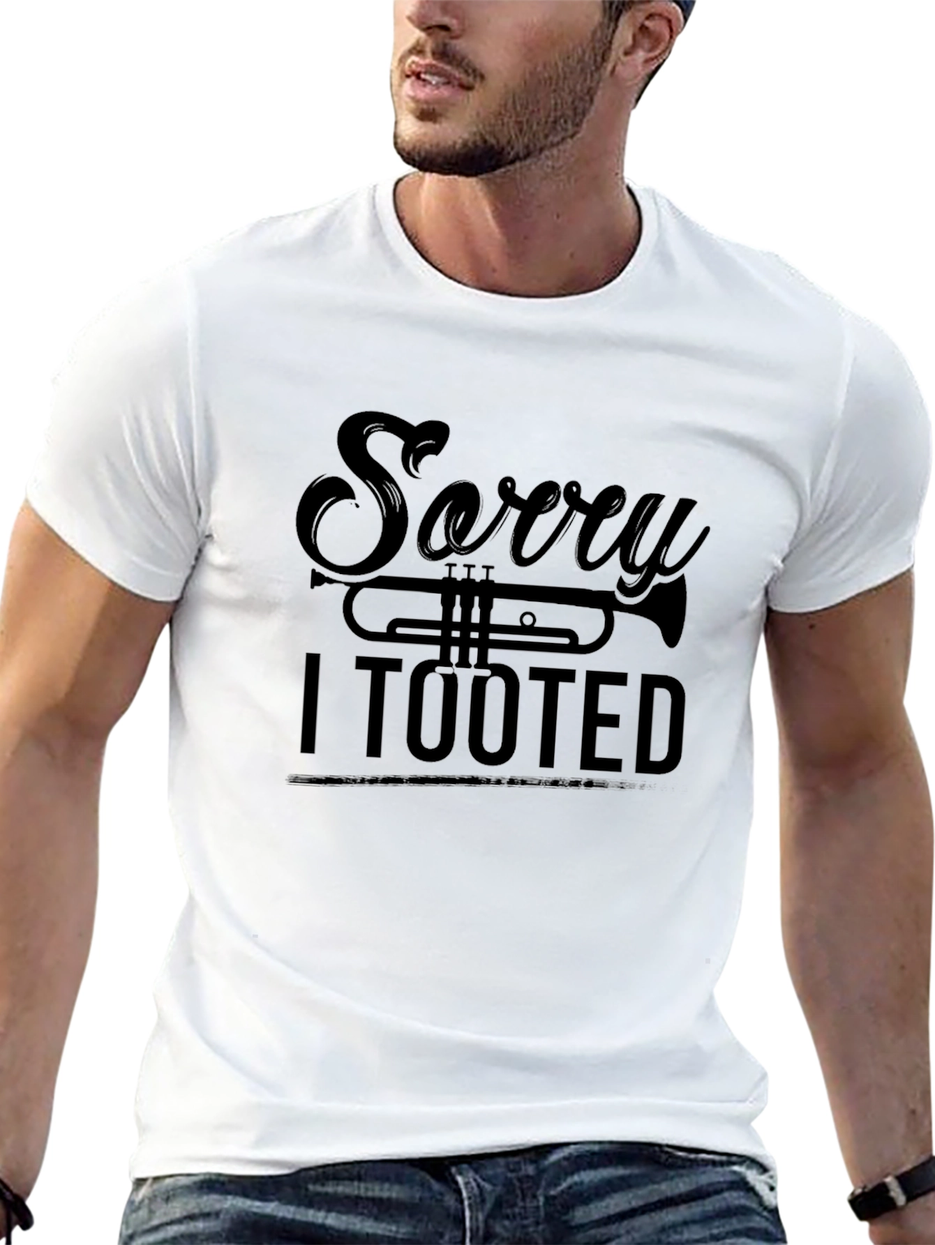 Black Sorry I Tooted - Trumpet Funny T-Shirt view 13