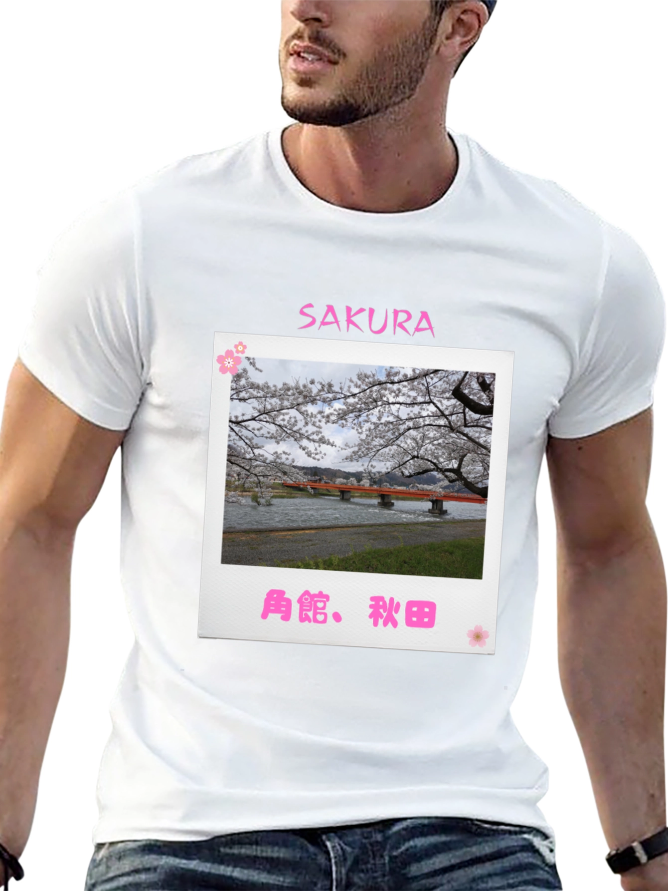 Black Sakura Bridge Black T-Shirt view 13