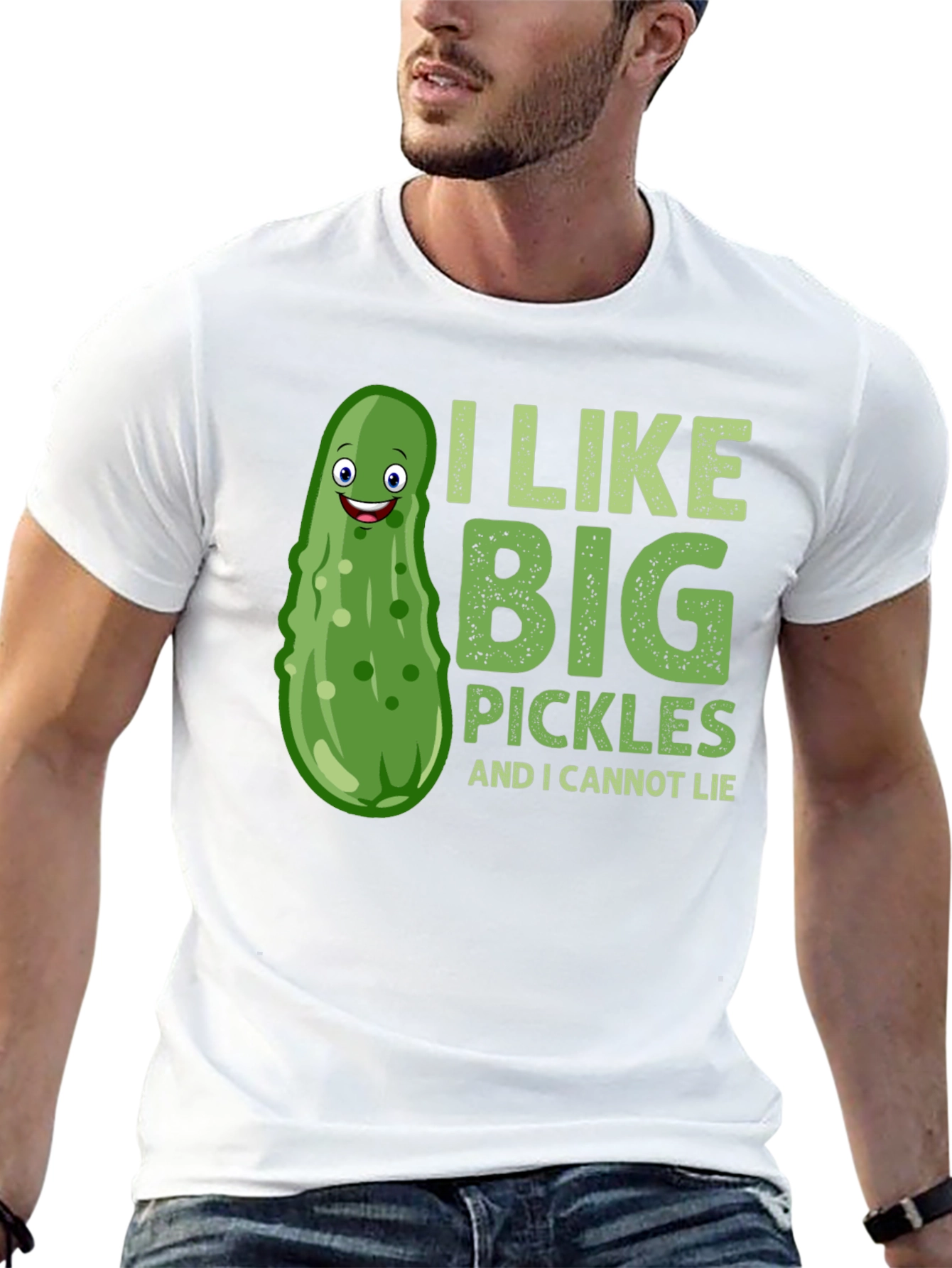 Black Funny Pickle T-Shirt - I Like Big Pickles Tee view 13