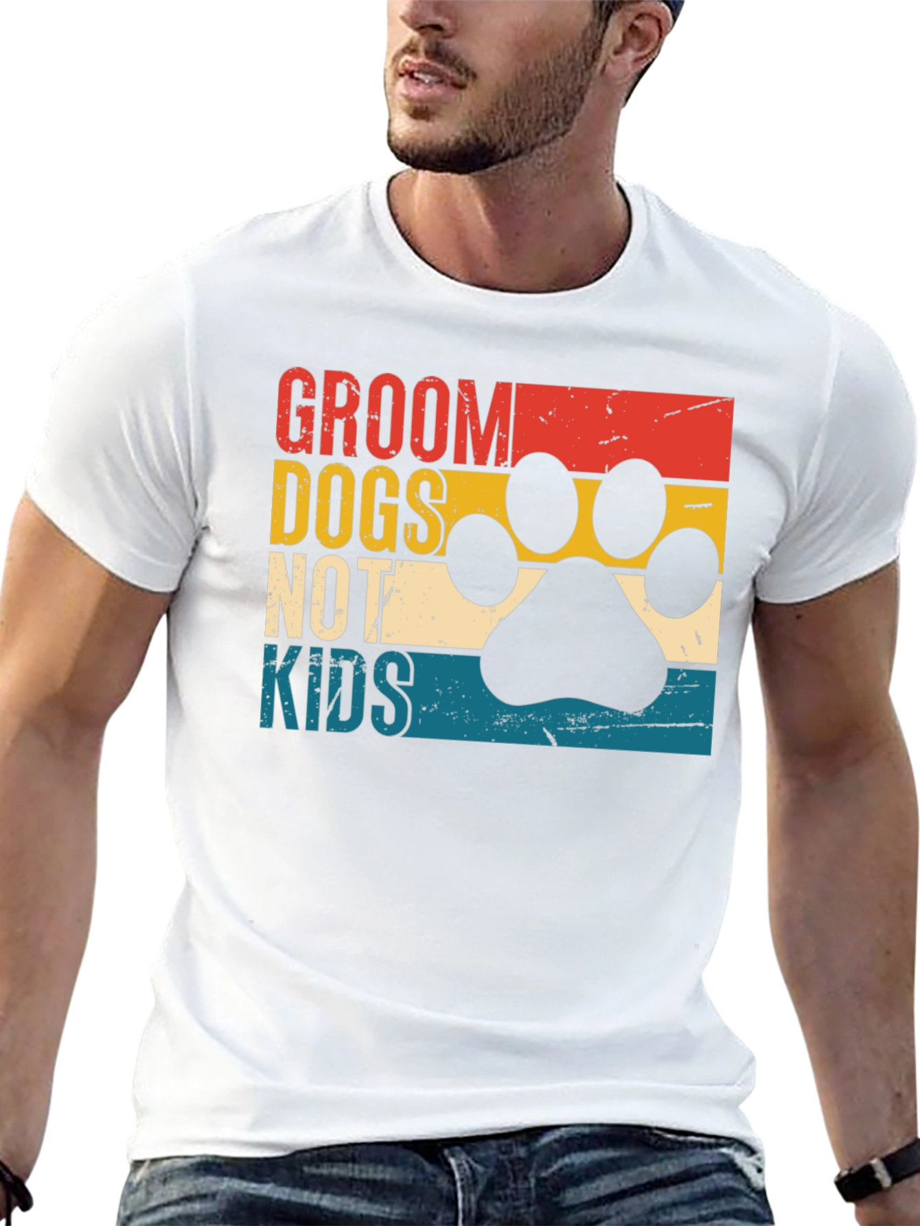 Black Groom Dogs Not Kids Tee - Funny Dog Lover Shirt view 13