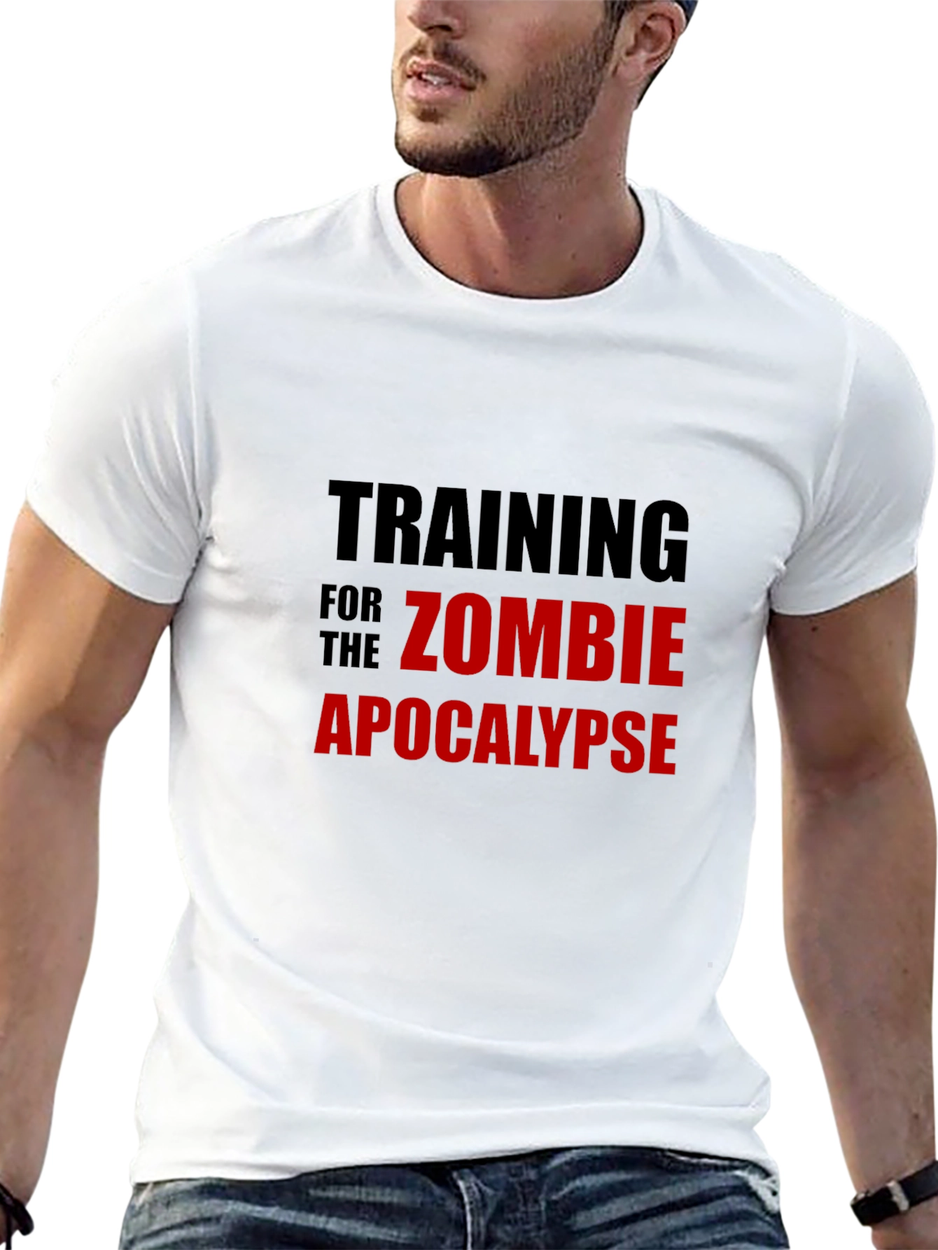 Black Zombie Apocalypse Training Black T-Shirt view 13