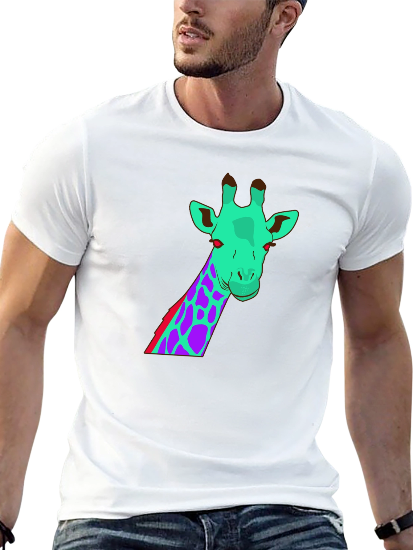 Black Funky Giraffe Graphic Tee - Unique Design view 13