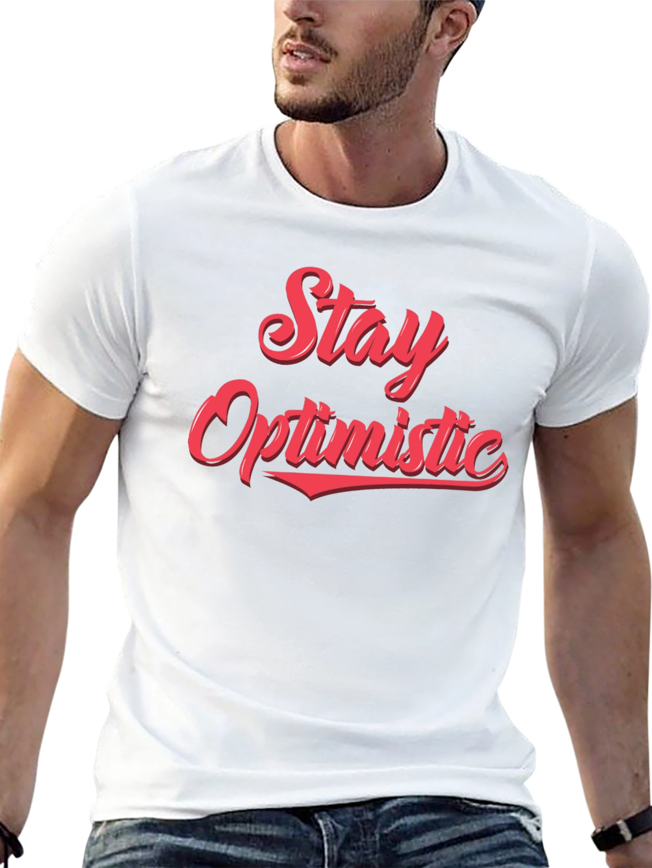 Black Stay Optimistic T-Shirt - Black view 13