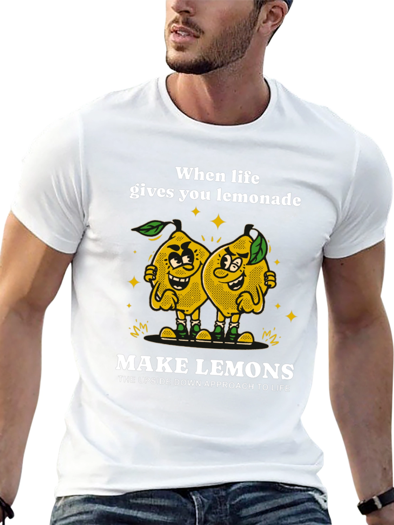 Black Funny Lemon Graphic Tee - Make Lemons T-Shirt view 13