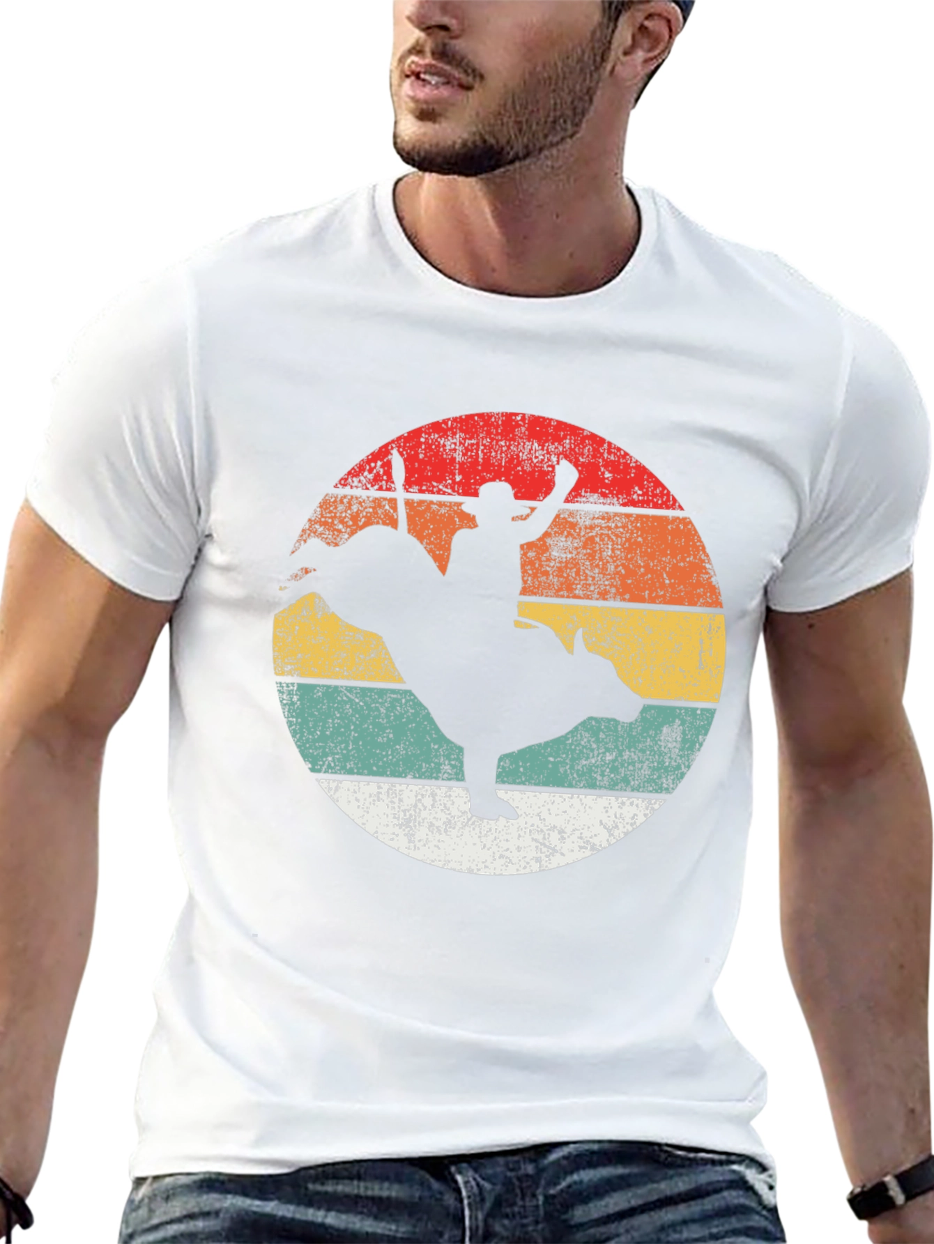 Black Retro Rodeo T-Shirt - Western Bull Riding Tee view 13