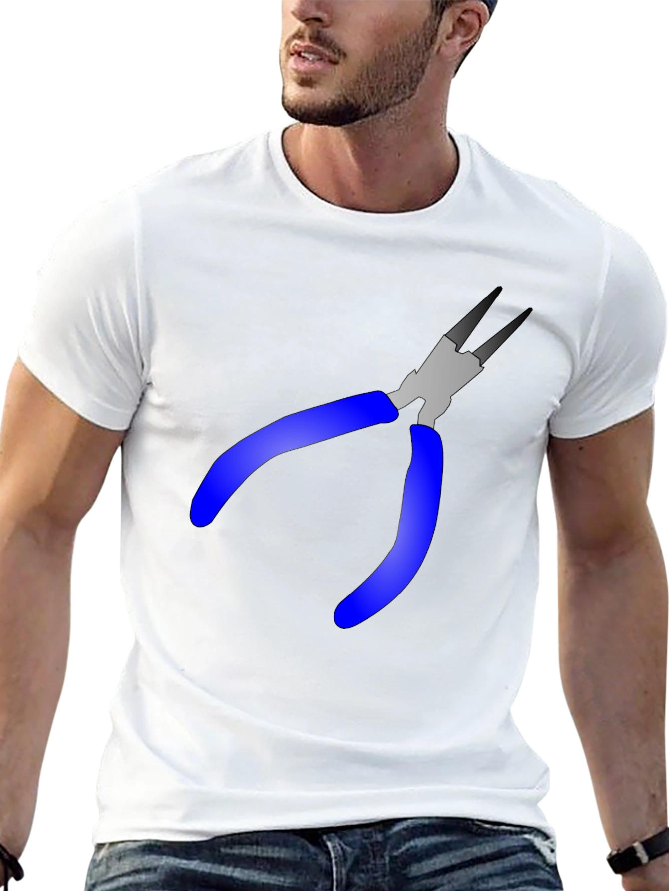 Black Pliers Graphic Tee - Black Cotton Blend T-Shirt view 13