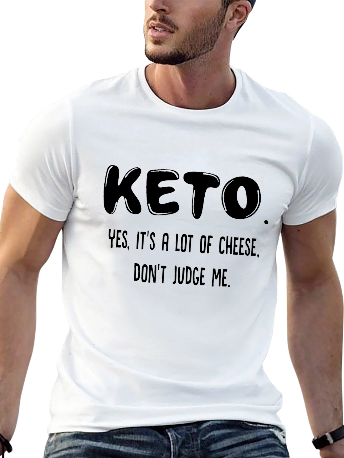 Black Keto Cheese Humor Graphic Tee view 13