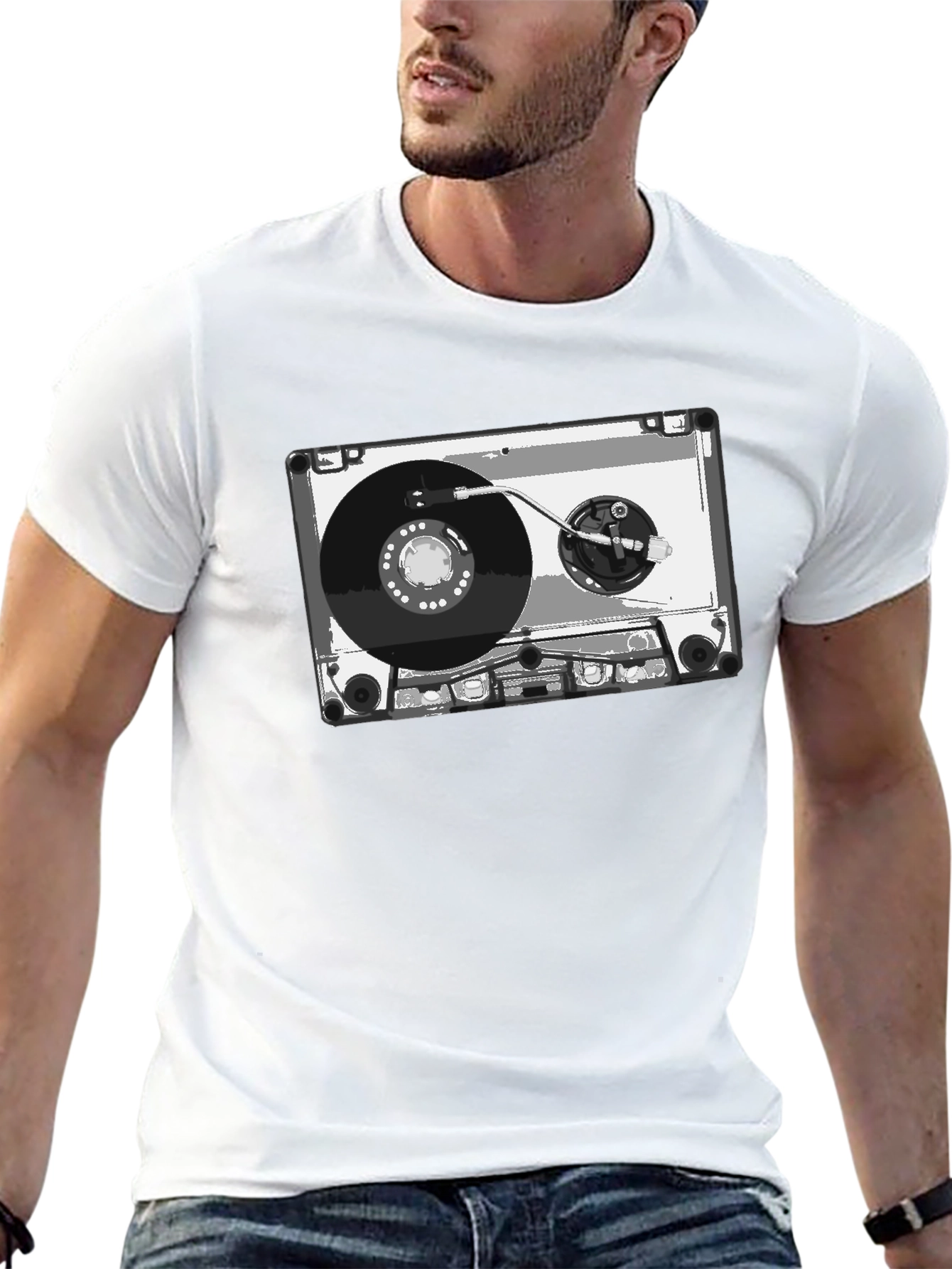 Black Retro Cassette Tape Graphic Tee - Black view 13