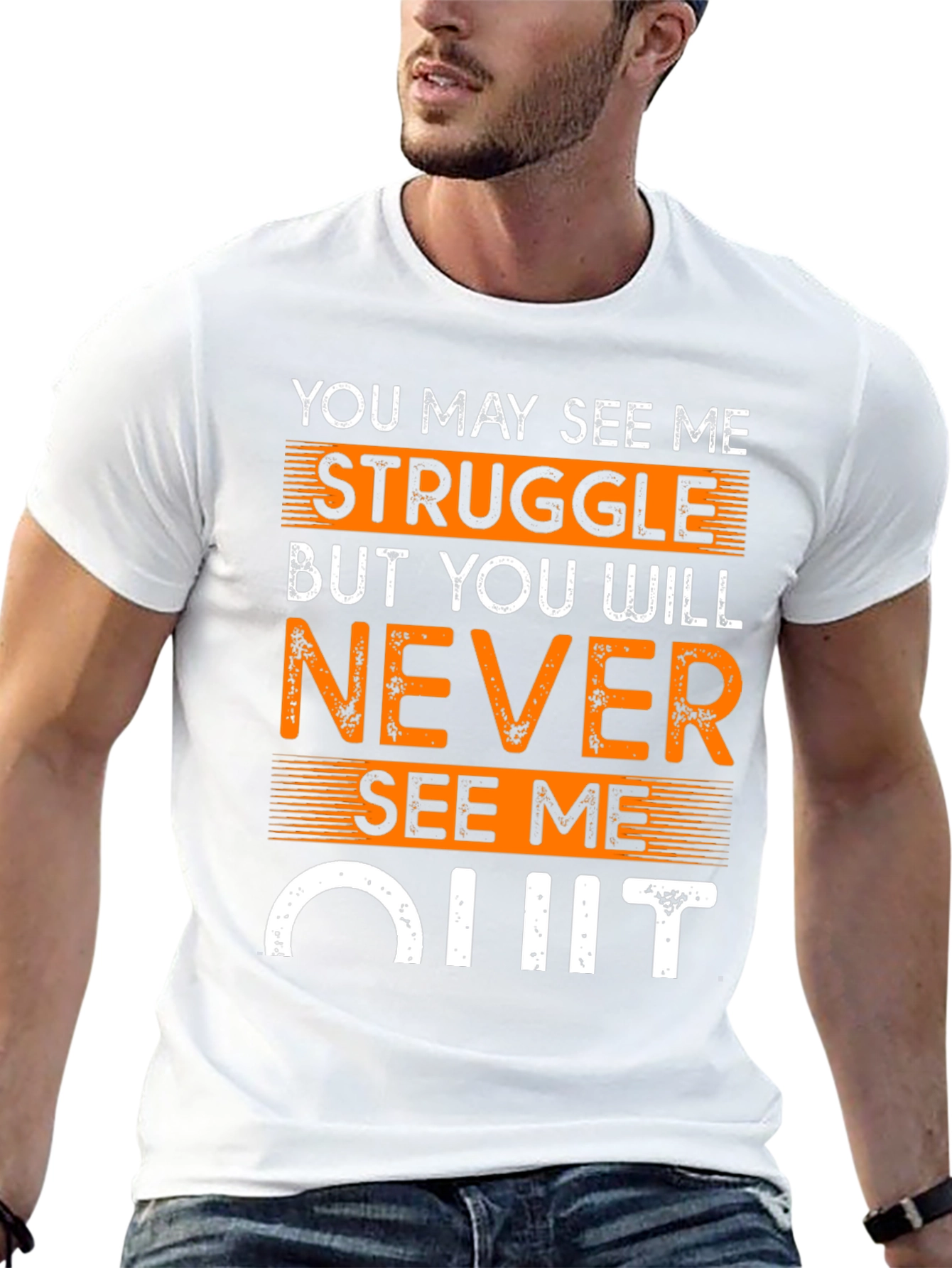 Black Motivational T-Shirt: Never Quit view 13
