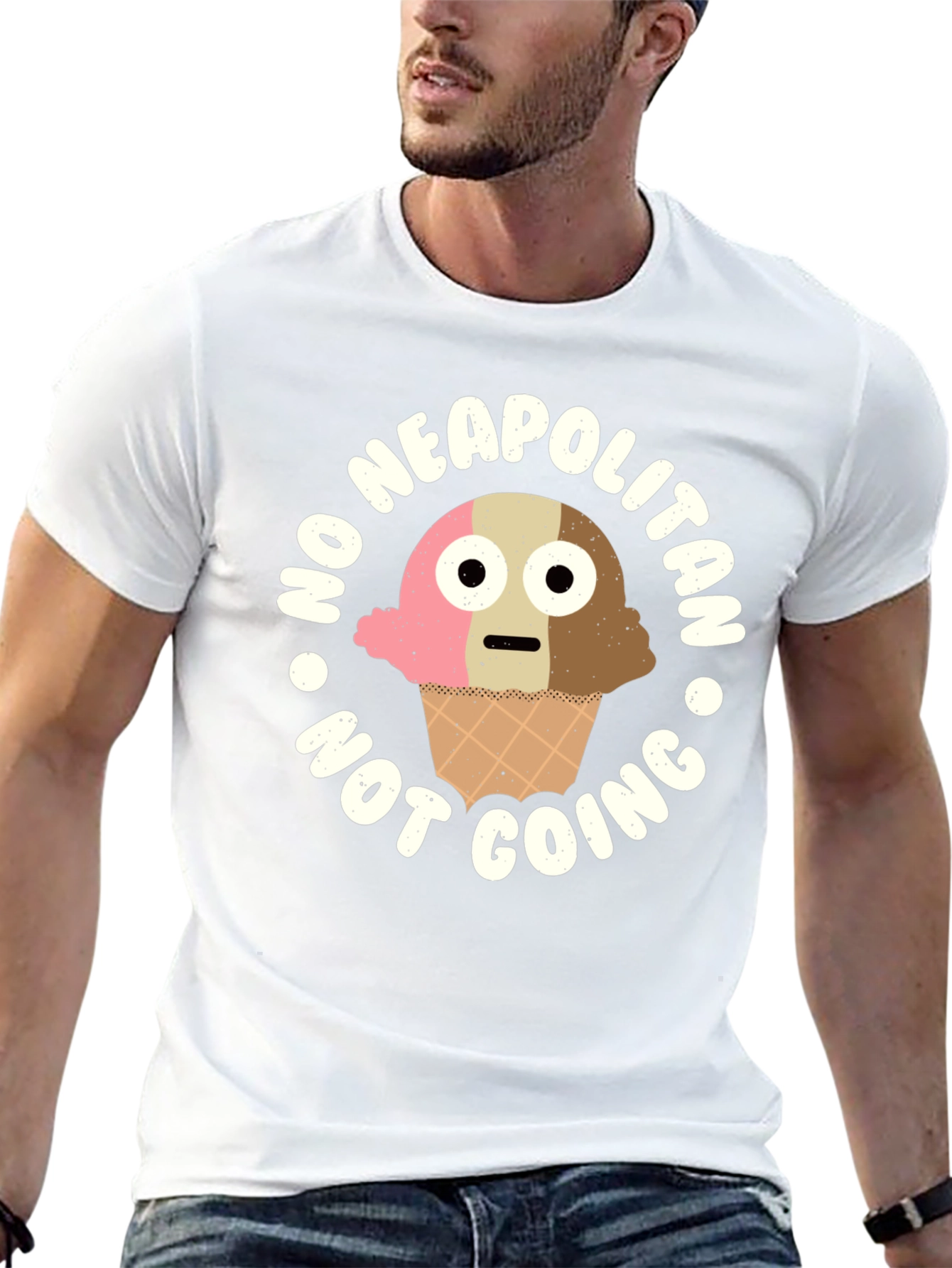 Black Funny Neapolitan Ice Cream Graphic T-Shirt view 13