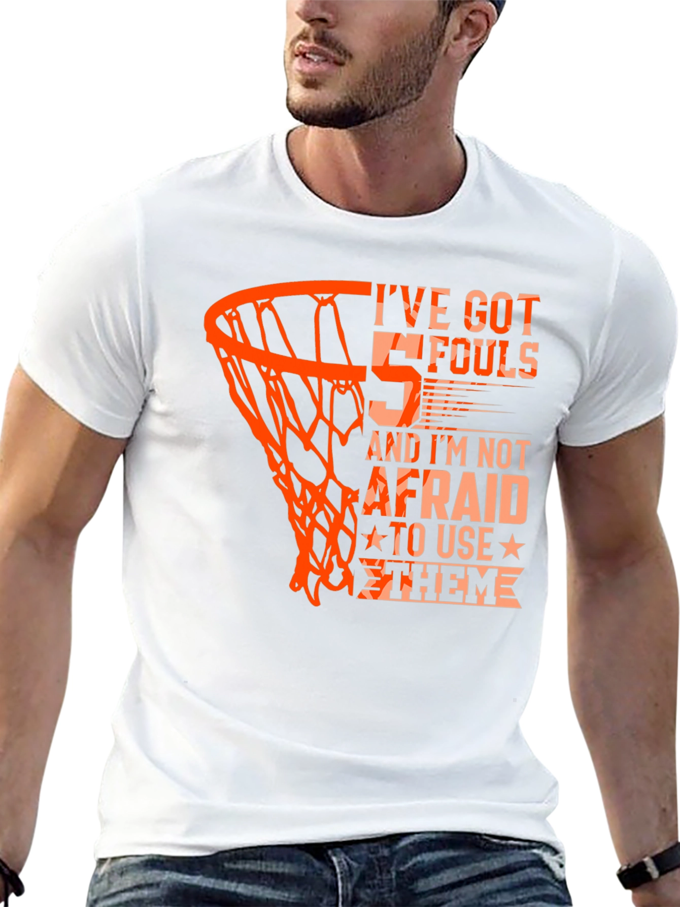 Black Basketball '5 Fouls' Graphic T-Shirt view 13