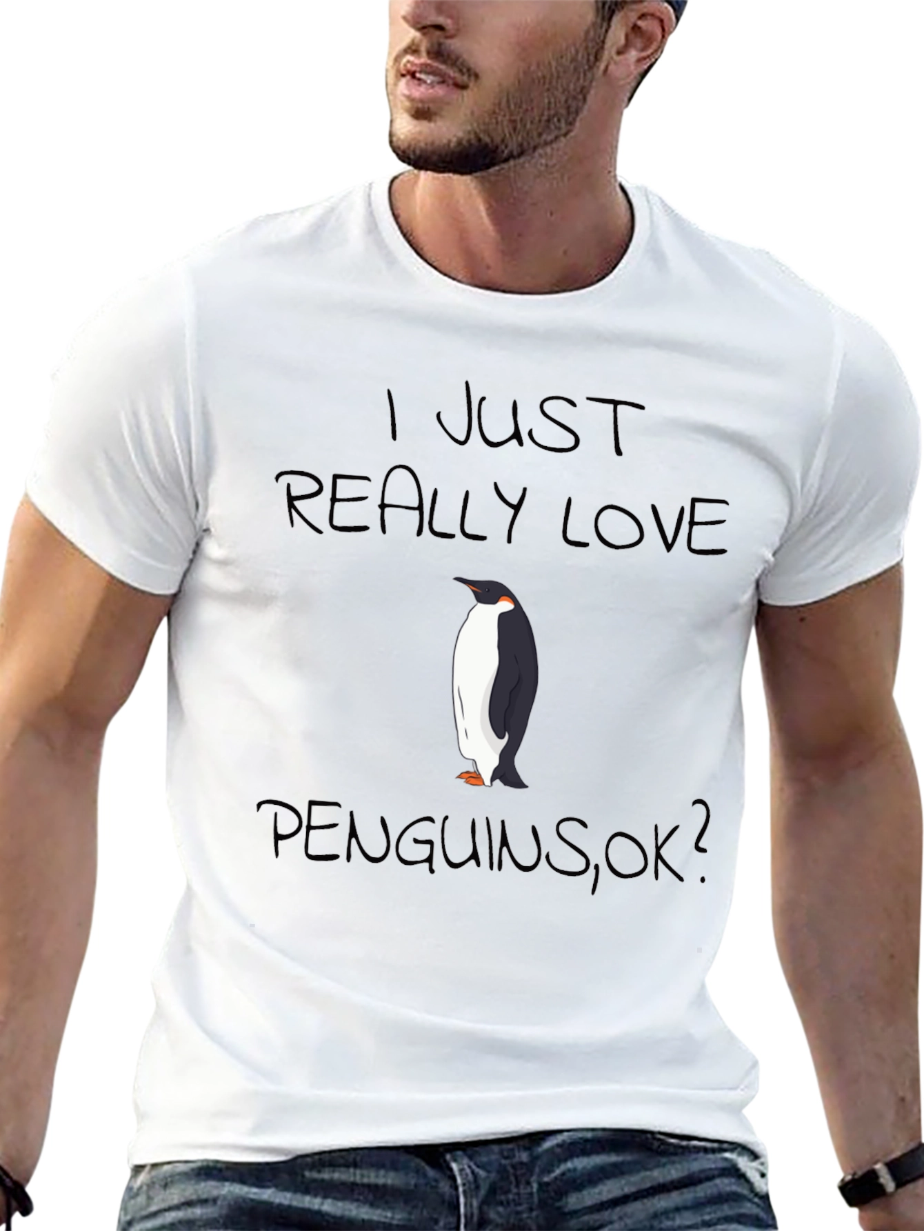 Black I Love Penguins Graphic T-Shirt view 13