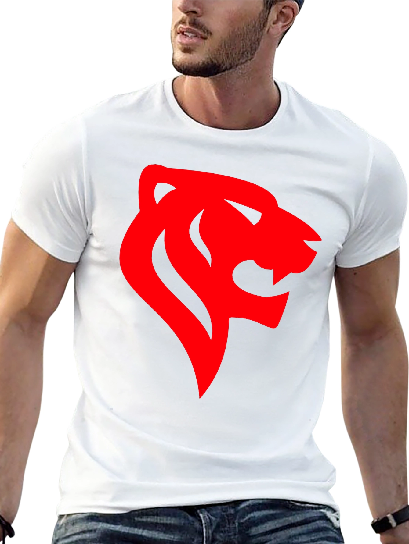 Black Bold Lion Head Graphic Tee - Black view 13