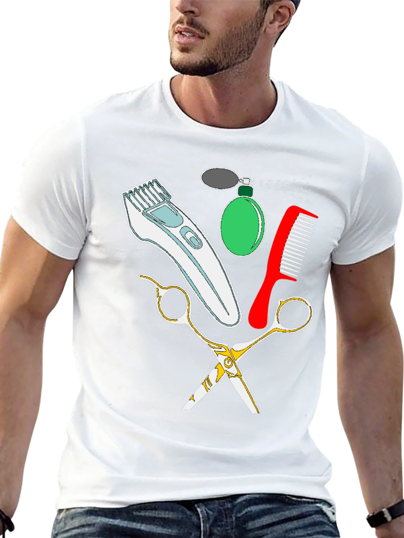 Black Barber Tools Graphic T-Shirt: Stylish and Unique Tee view 13