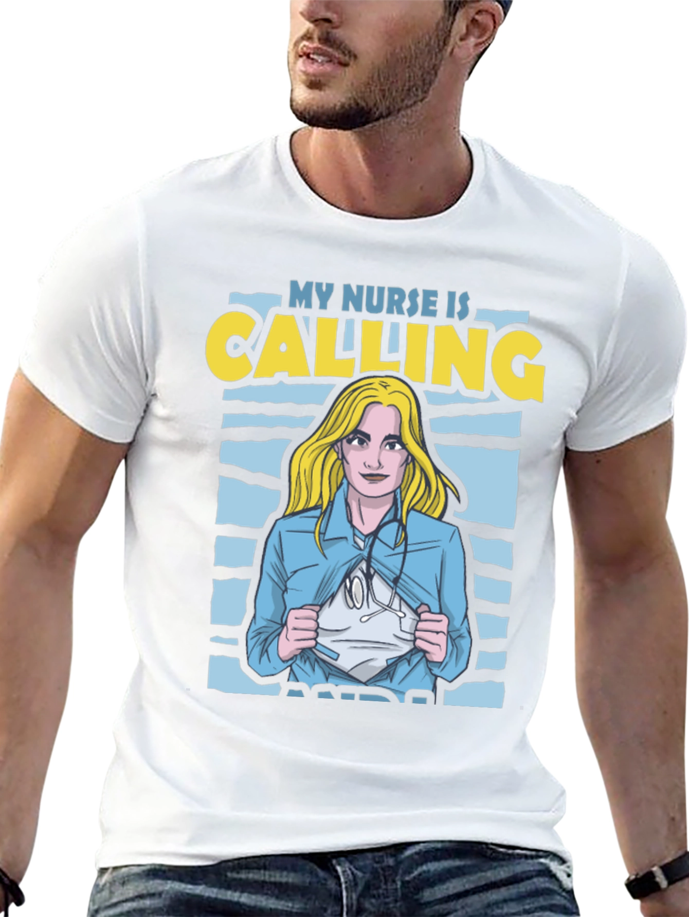 Black My Nurse Is Calling T-Shirt view 13