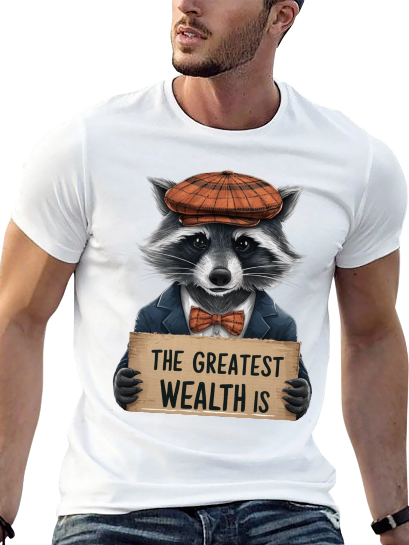 Black The Greatest Wealth Raccoon T-Shirt view 13