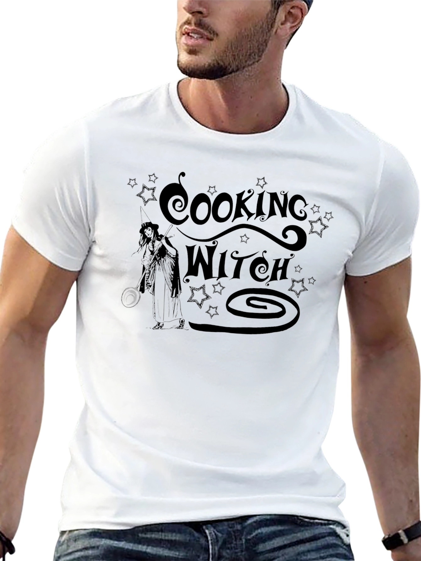 Black Cooking Witch Graphic T-Shirt - Black view 13