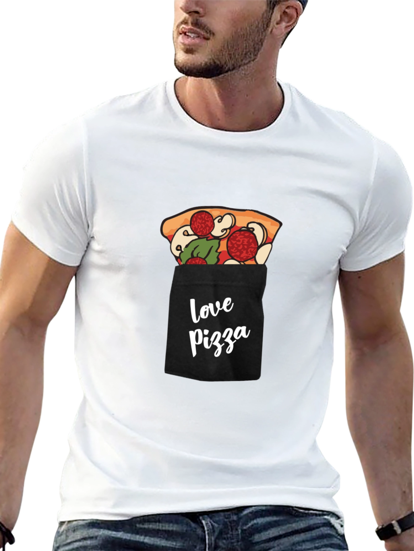 Black Pizza Pocket Graphic Tee - Casual Comfort view 13