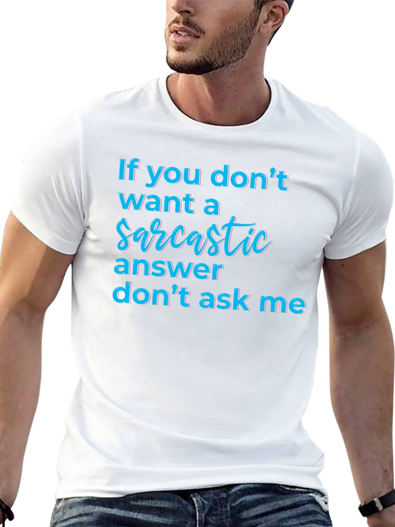 Black Sarcastic Answer Tee - Funny Graphic T-Shirt view 13