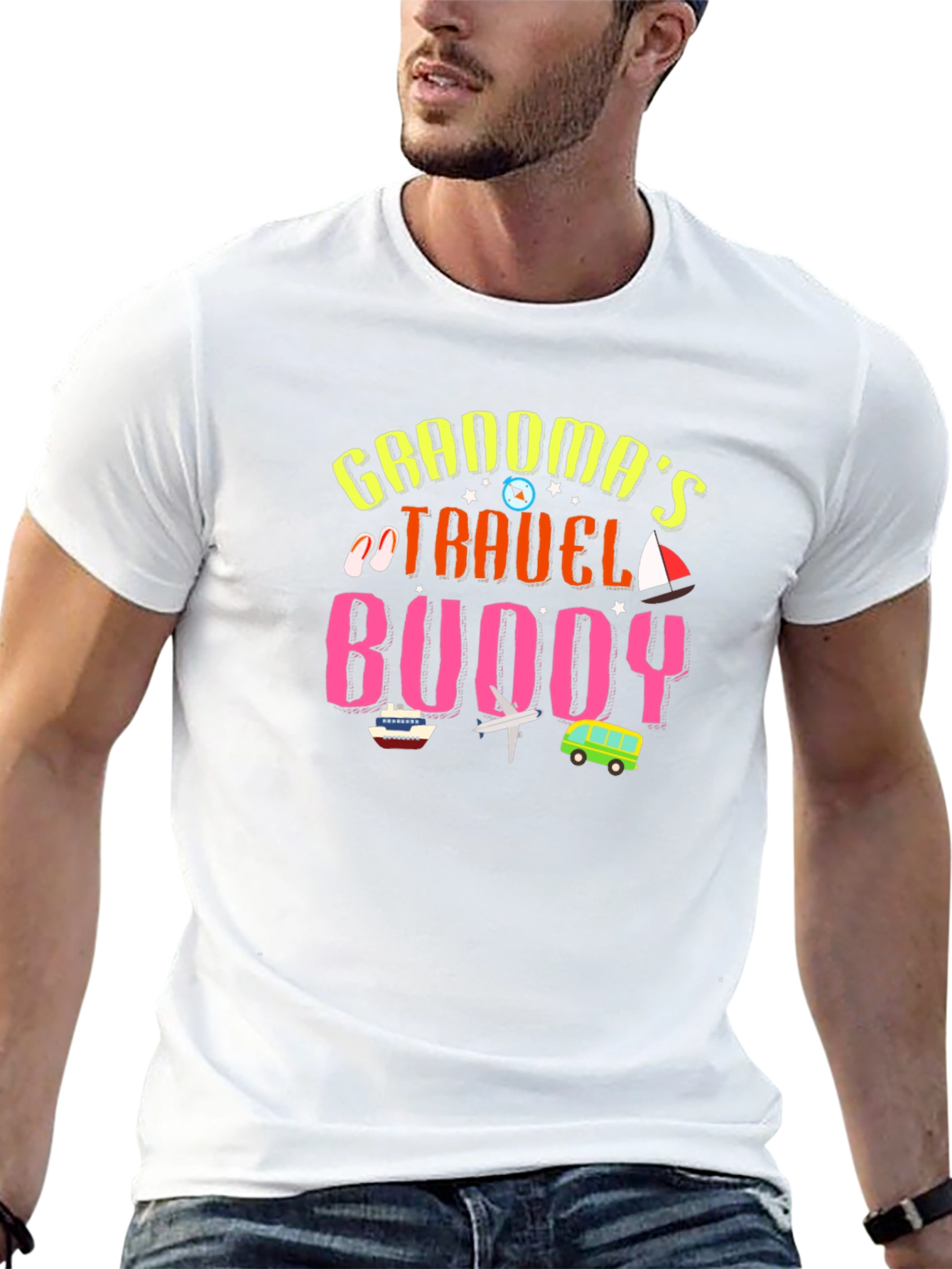 Black Grandma's Travel Buddy Graphic T-Shirt view 13