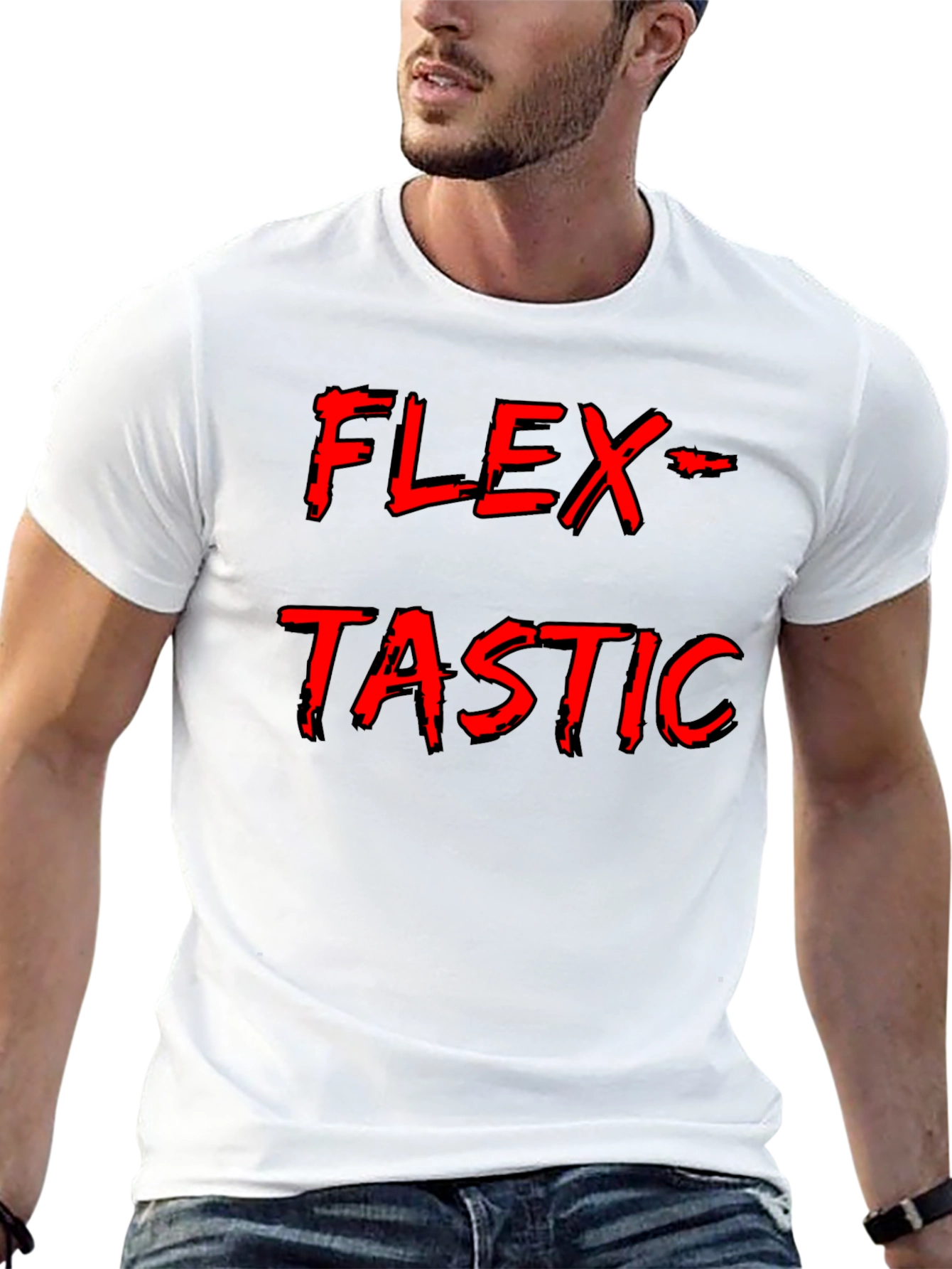 Black Flex-Tastic Men's Black Graphic Tee view 13