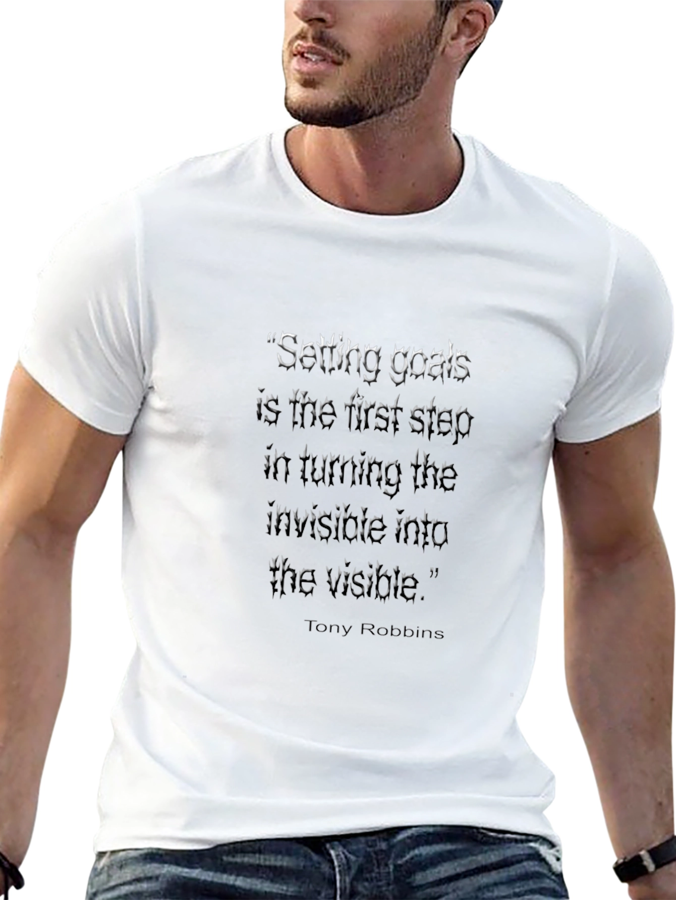 Motivational Quote T-Shirt: Tony Robbins Goals - 13