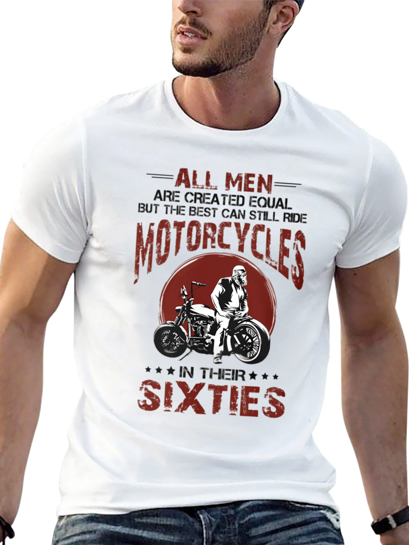 Black All Men Motorcycle Graphic T-Shirt view 13