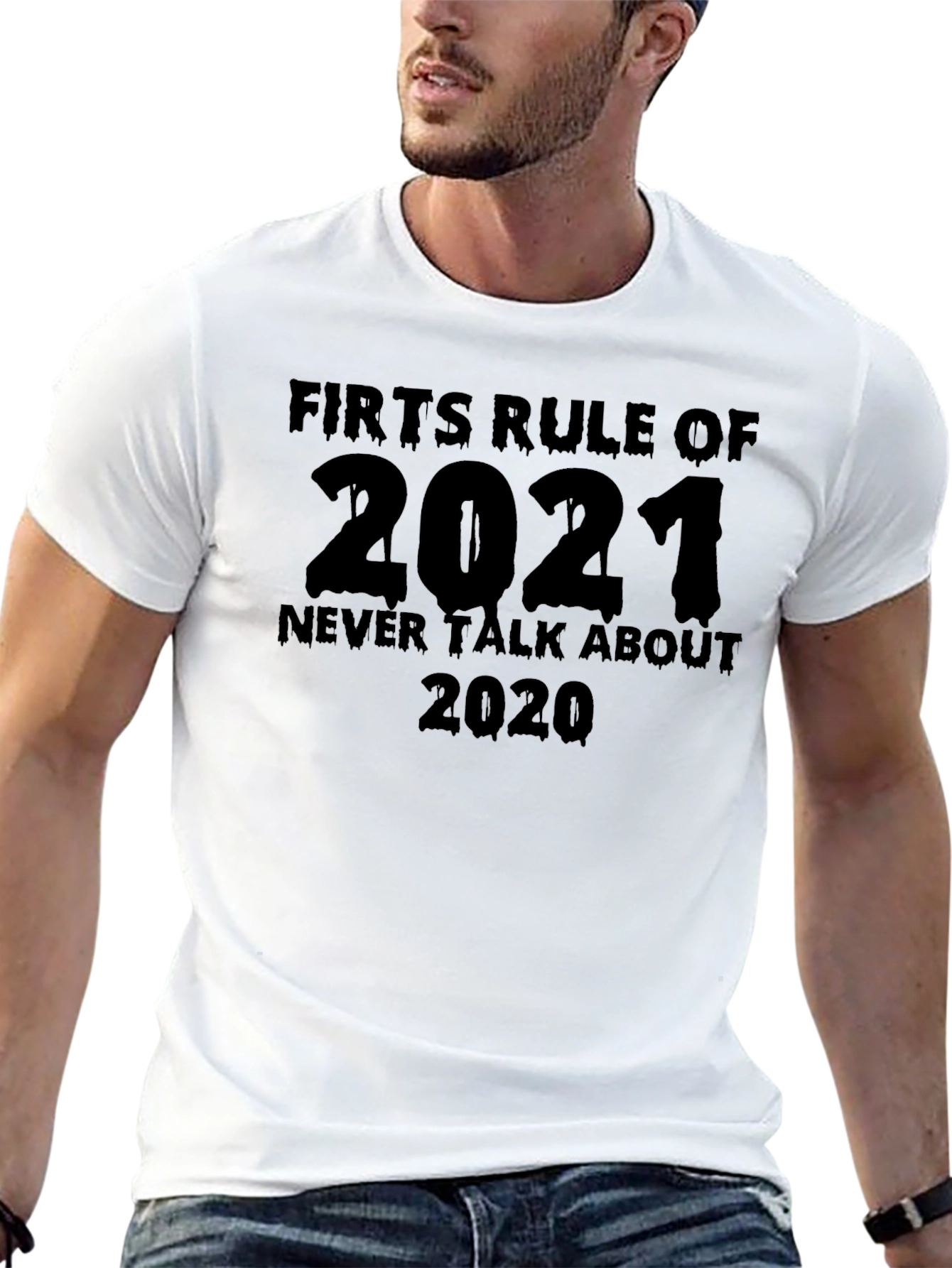 Black Funny 2021 Never Talk About 2020 Black T-Shirt view 13