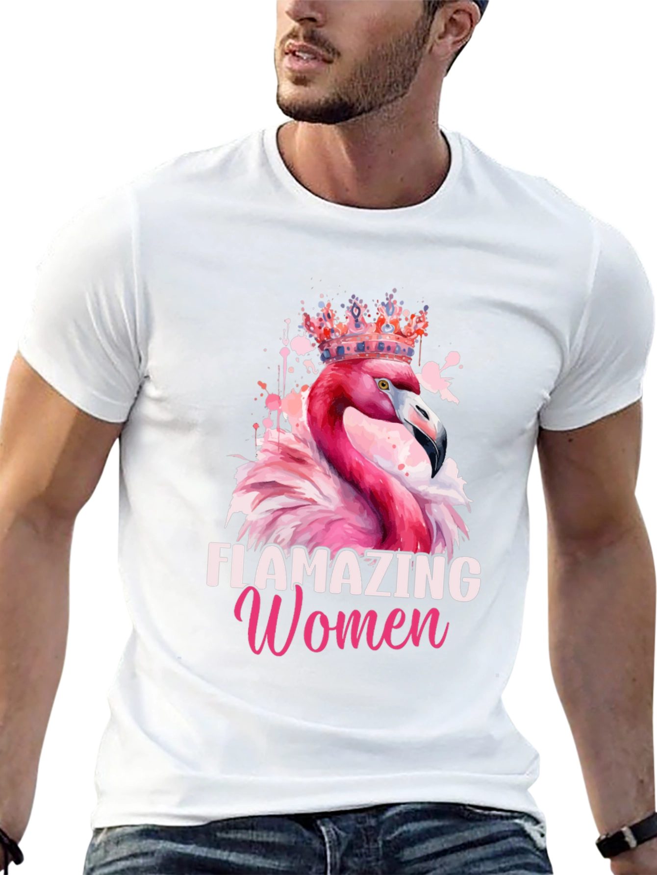 Black Flamazing Women Flamingo T-Shirt view 13