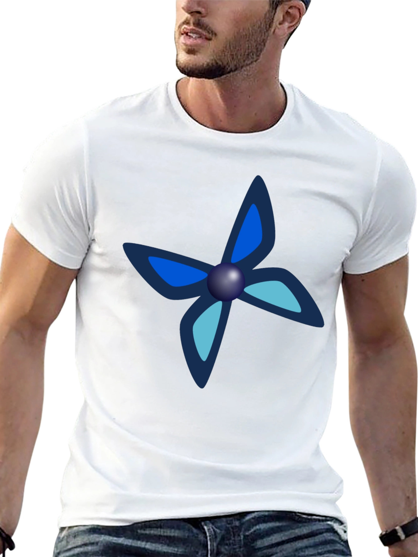 Black Black Tee with Unique Butterfly-Like Design view 13