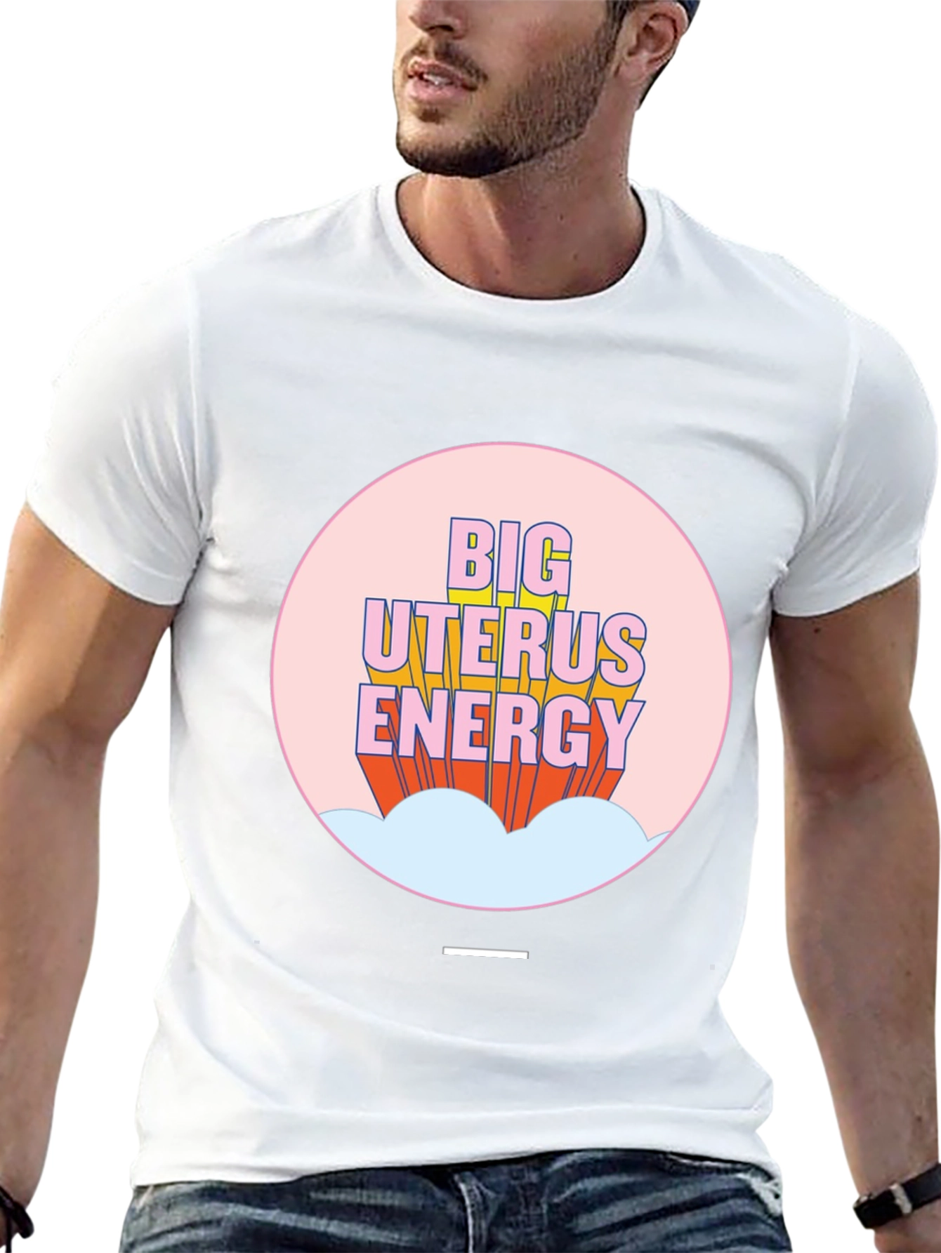 Black Big Uterus Energy Graphic Tee view 13