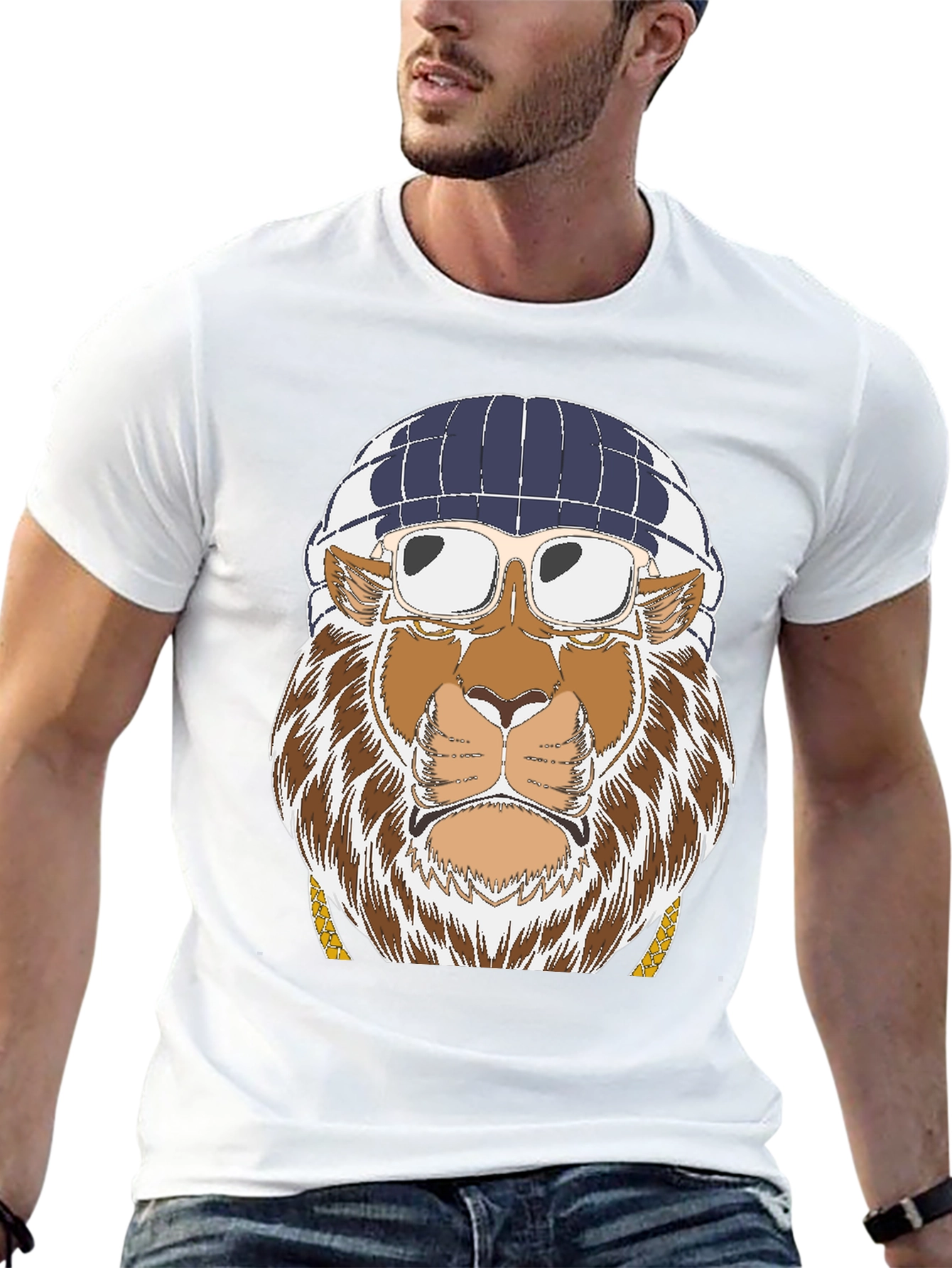 Black Cool Lion Graphic T-Shirt - Streetwear Style view 13