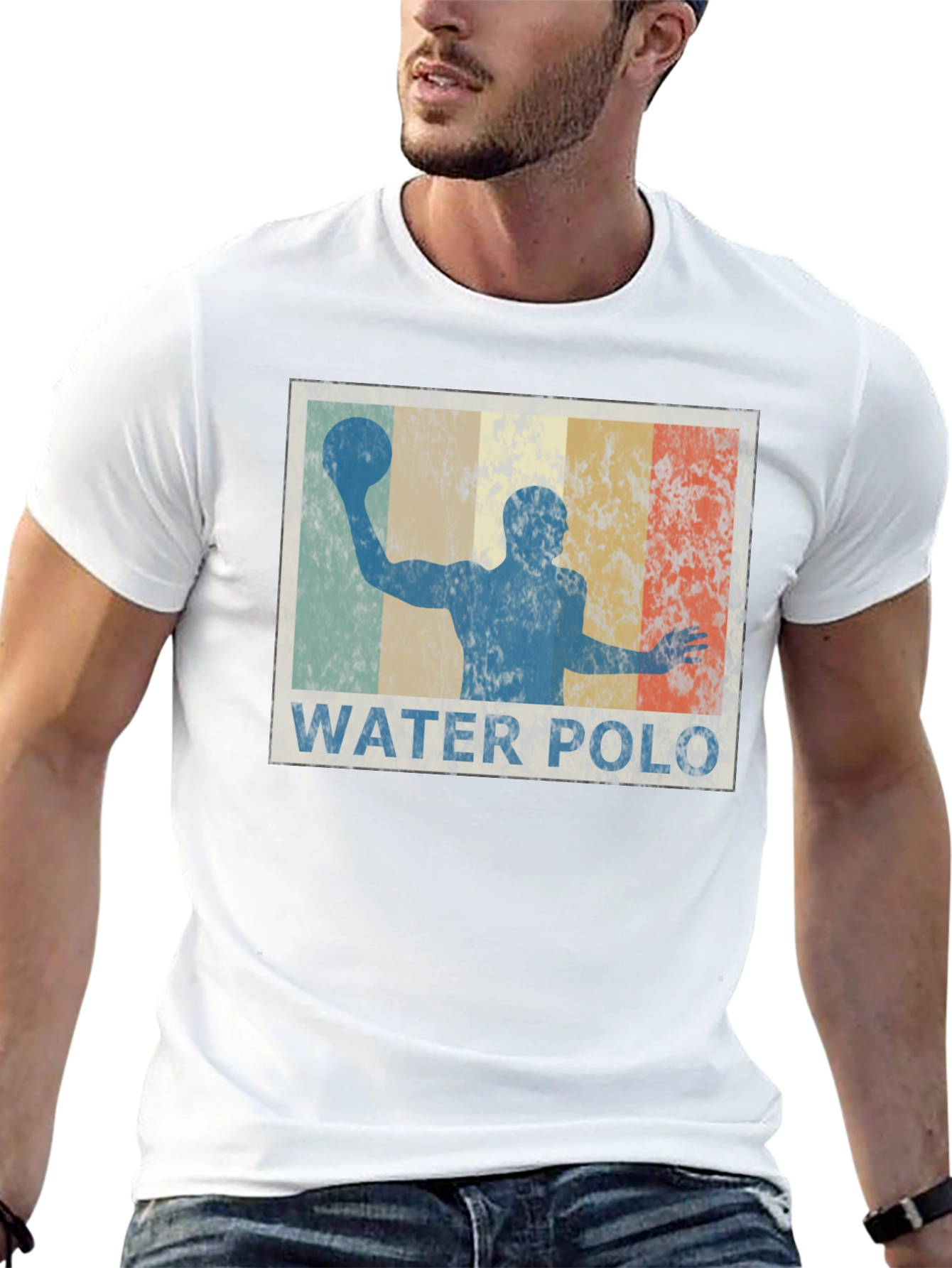 Black Vintage Water Polo T-Shirt - Retro Style Tee view 13
