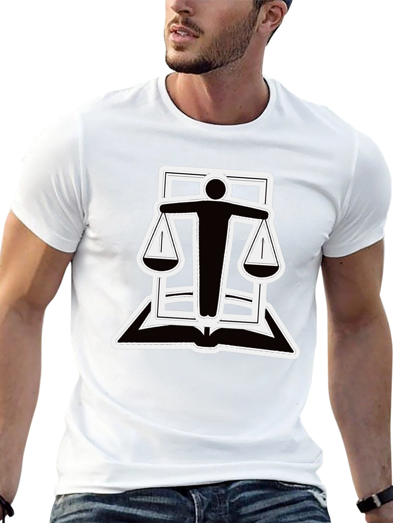 Black Scales of Justice T-Shirt - Law & Order Tee view 13