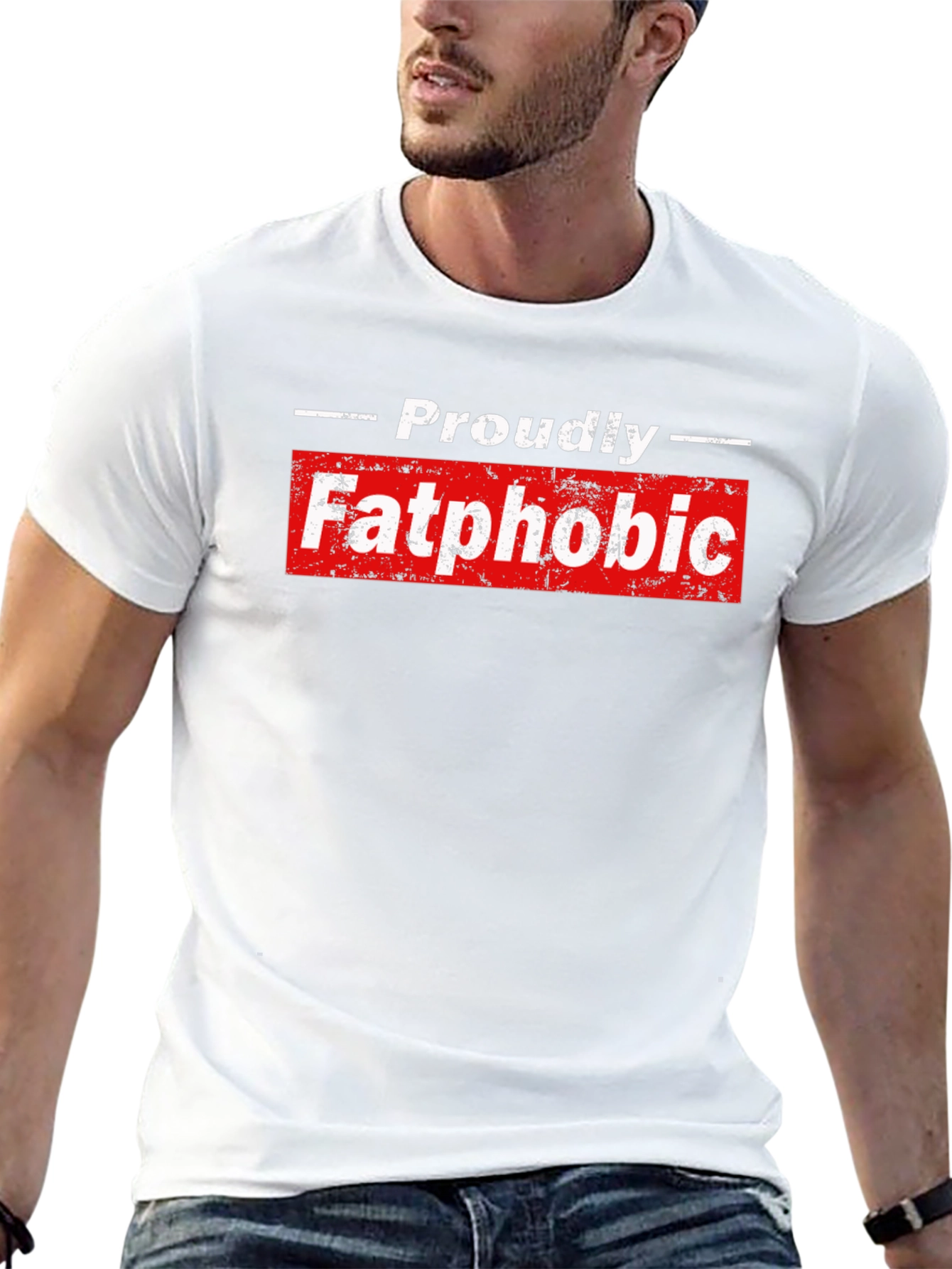 Black Proudly Fatphobic Graphic Tee - Bold Statement Shirt view 13