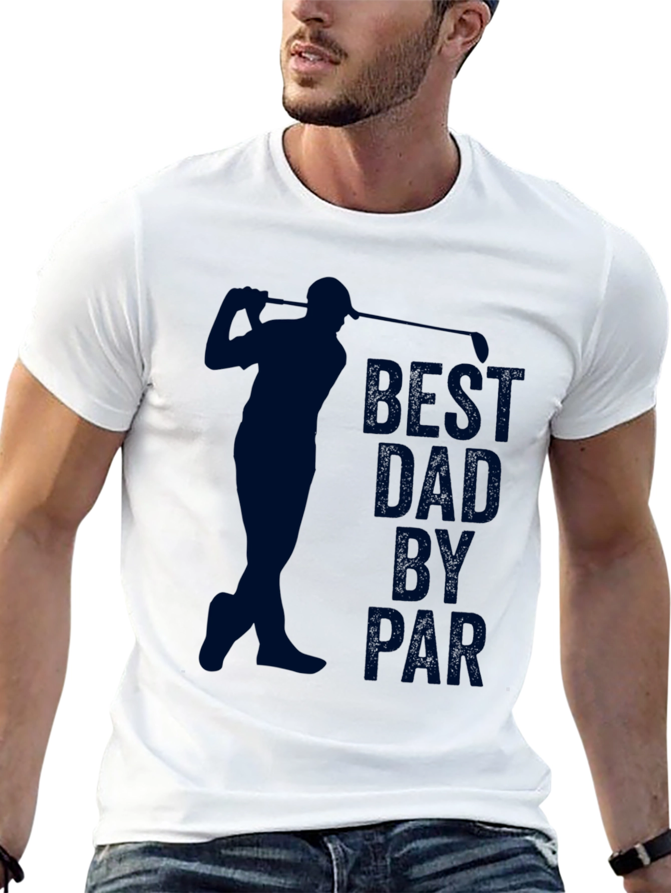 Black Best Dad by Par Golf T-Shirt - Father's Day Gift view 13